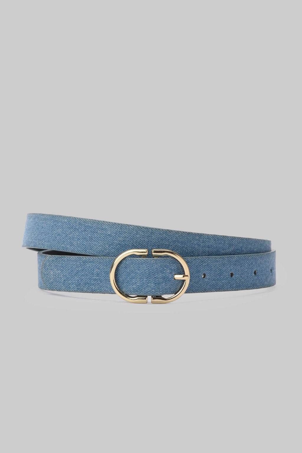 Vintage Denim Double Ring Gold Buckle