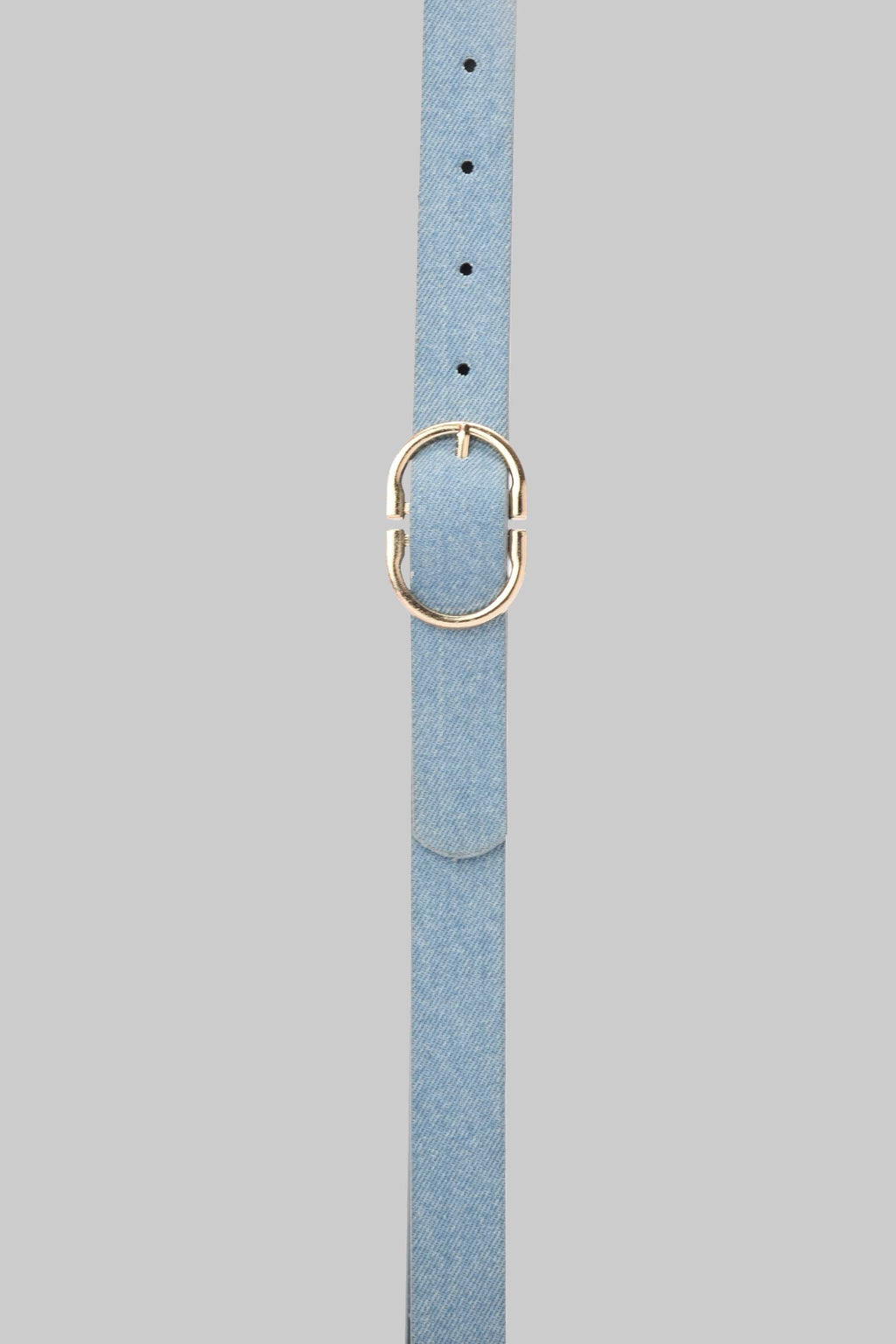 Ice Denim Double Ring Gold Buckle