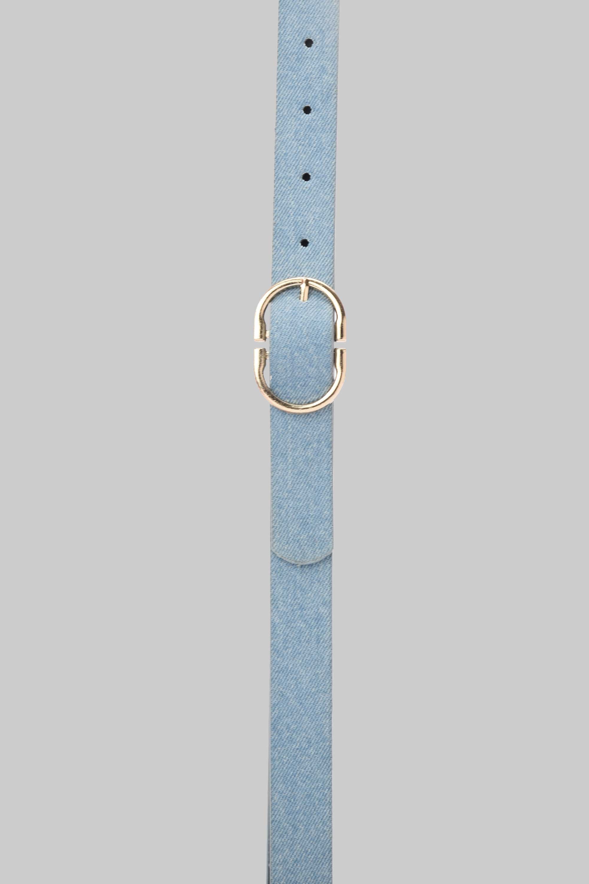 Ice Denim Double Ring Gold Buckle