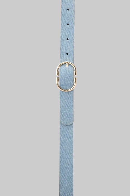 Ice Denim Double Ring Gold Buckle