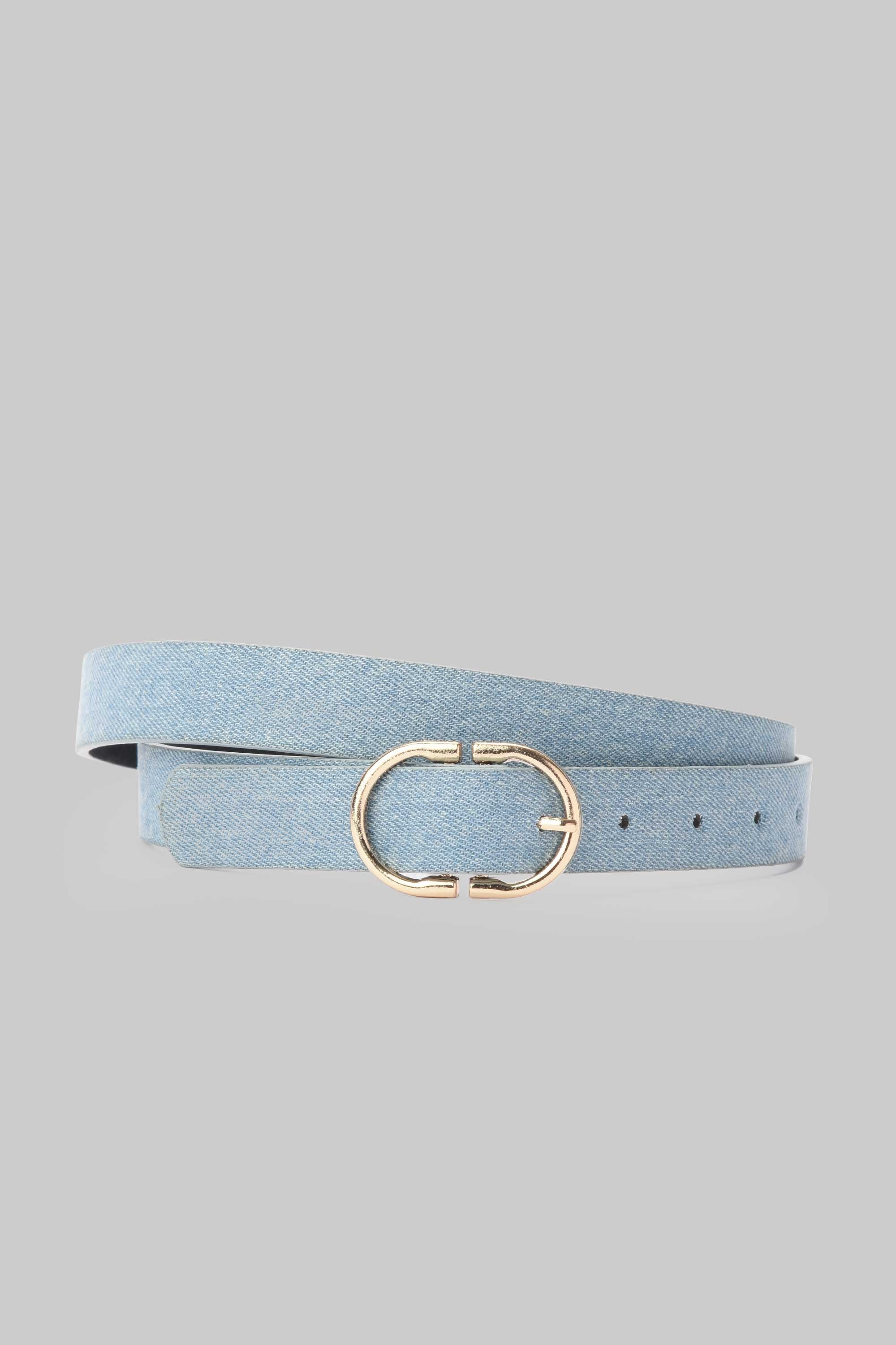 Ice Denim Double Ring Gold Buckle