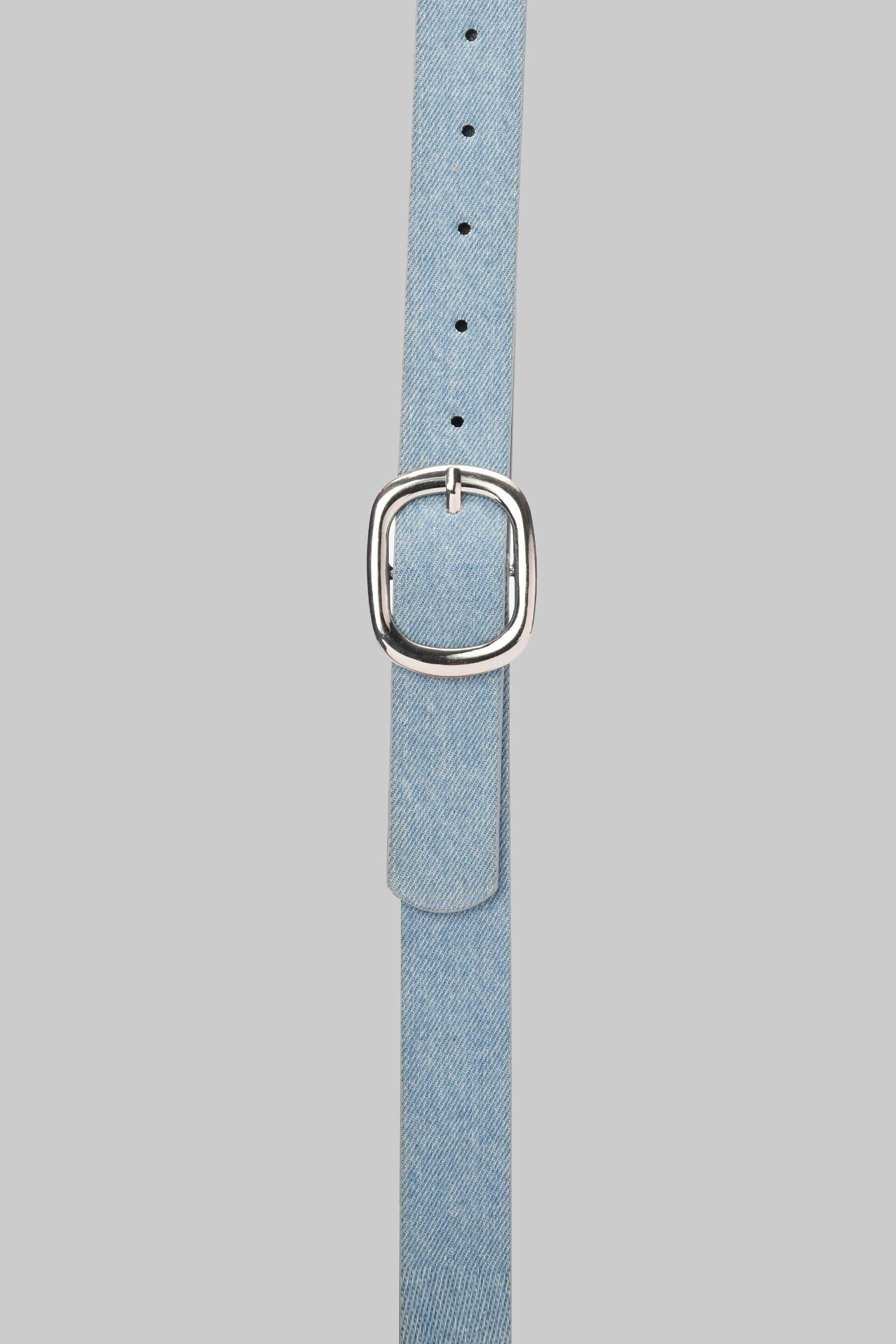 Ice Denim Rounded Silver Buckle