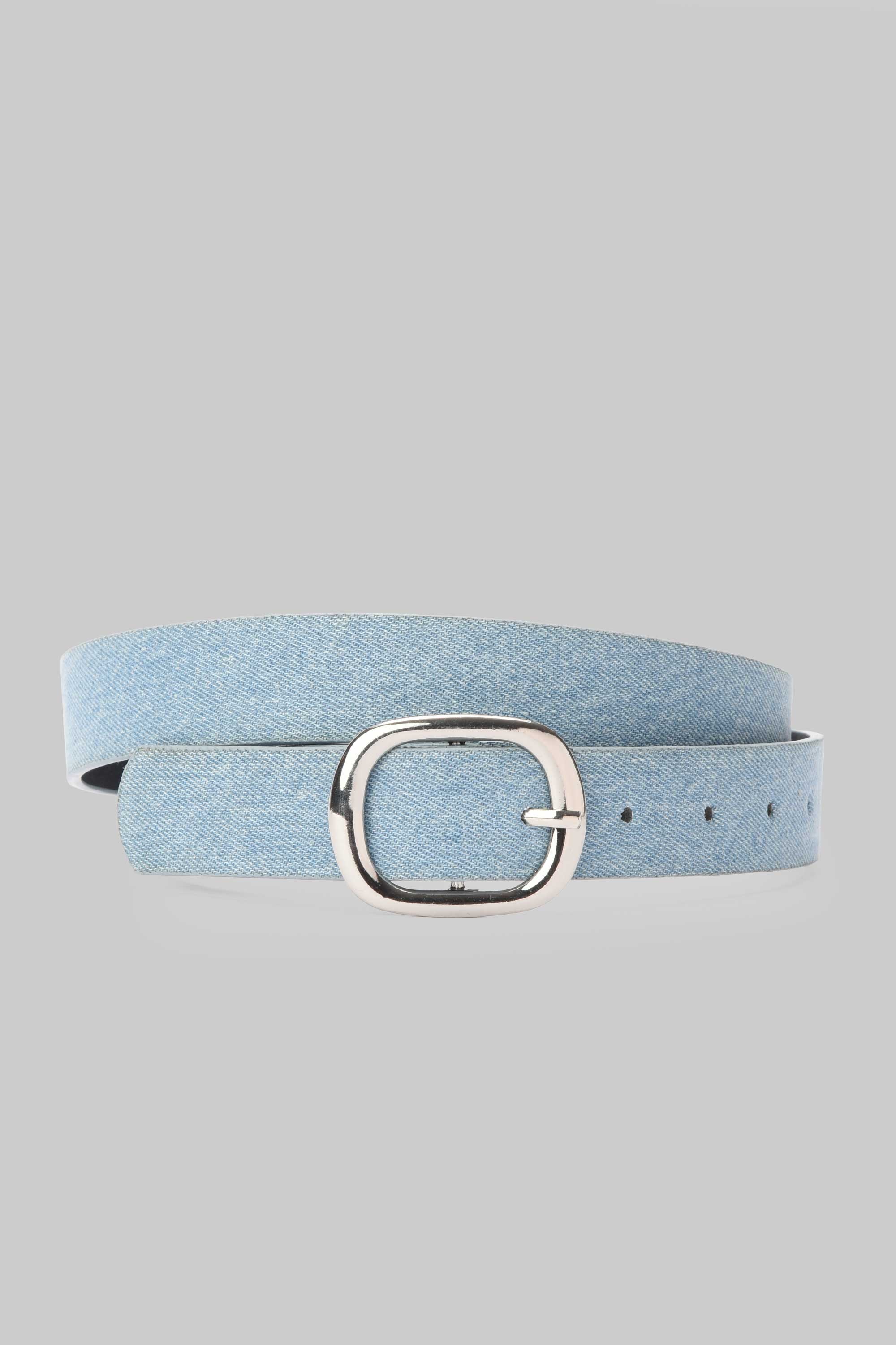 Ice Denim Rounded Silver Buckle
