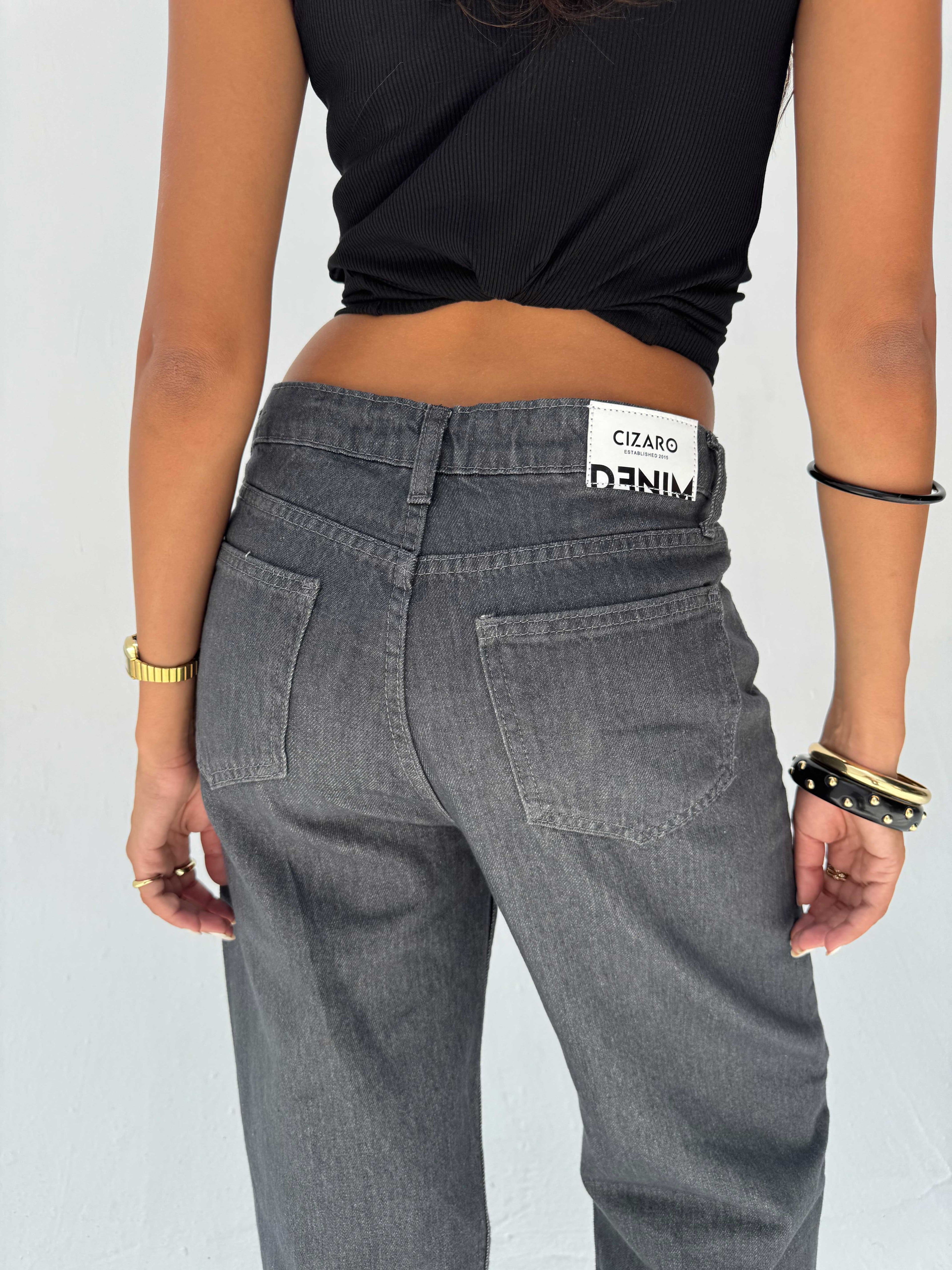 Straight High Waist – Gray Jeans