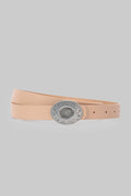Beige Vintage Engraved Buckle belt CIZARO - Cizaro Jeans
