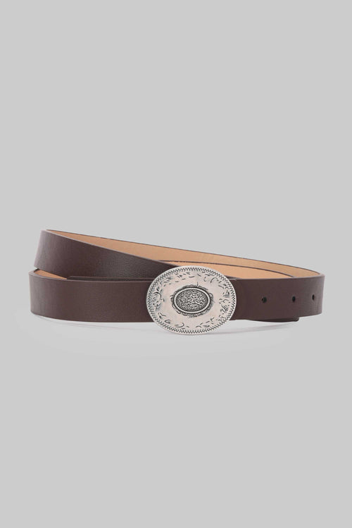 Dark Brown Vintage Engraved Buckle