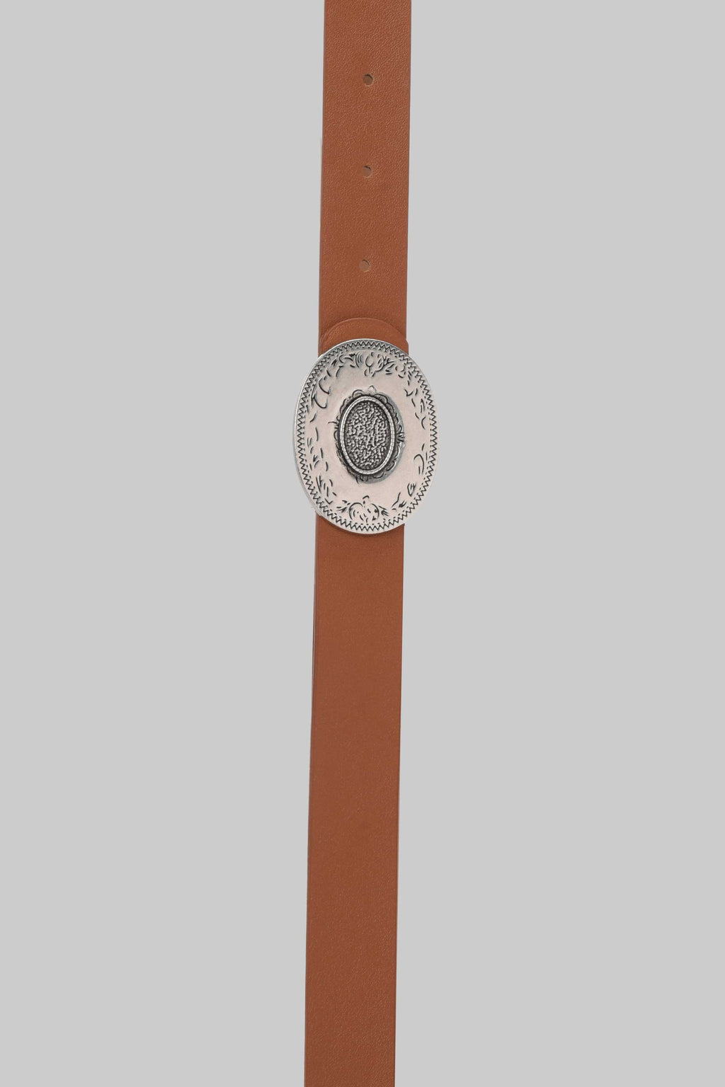 Honey Brown Vintage Engraved Buckle Belt belt CIZARO - Cizaro Jeans