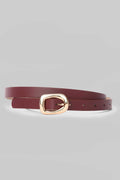 Burgundy Sculpted Gold Buckle Belt belt CIZARO - Cizaro Jeans