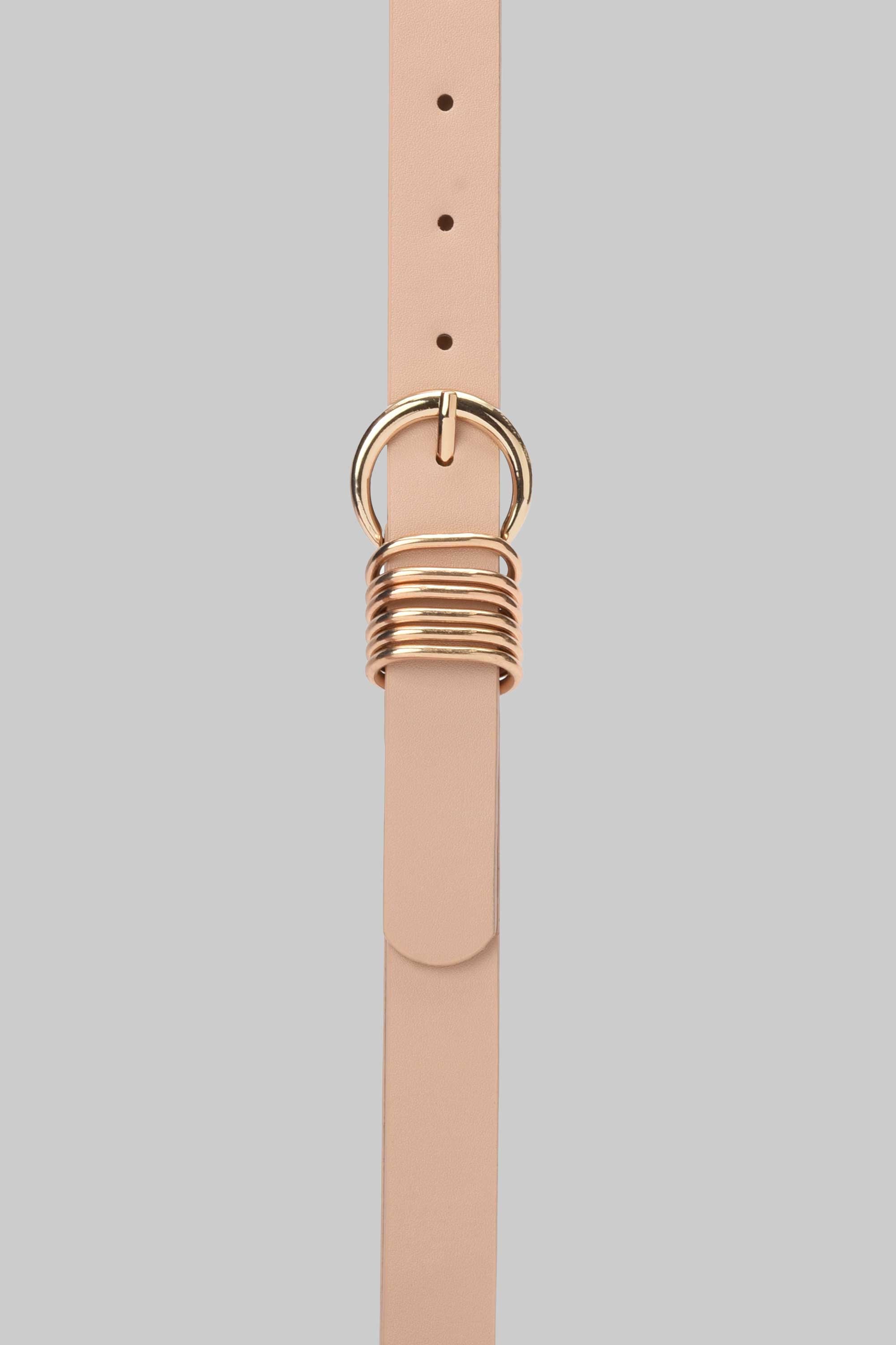 Beige Ring Accent Slim Belt belt CIZARO - Cizaro Jeans