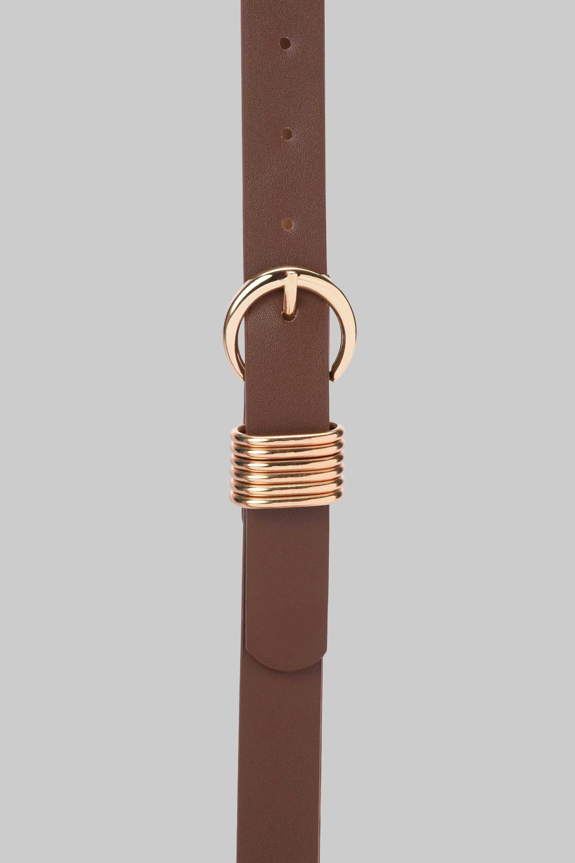 Brown Ring Accent Slim Belt belt CIZARO - Cizaro Jeans