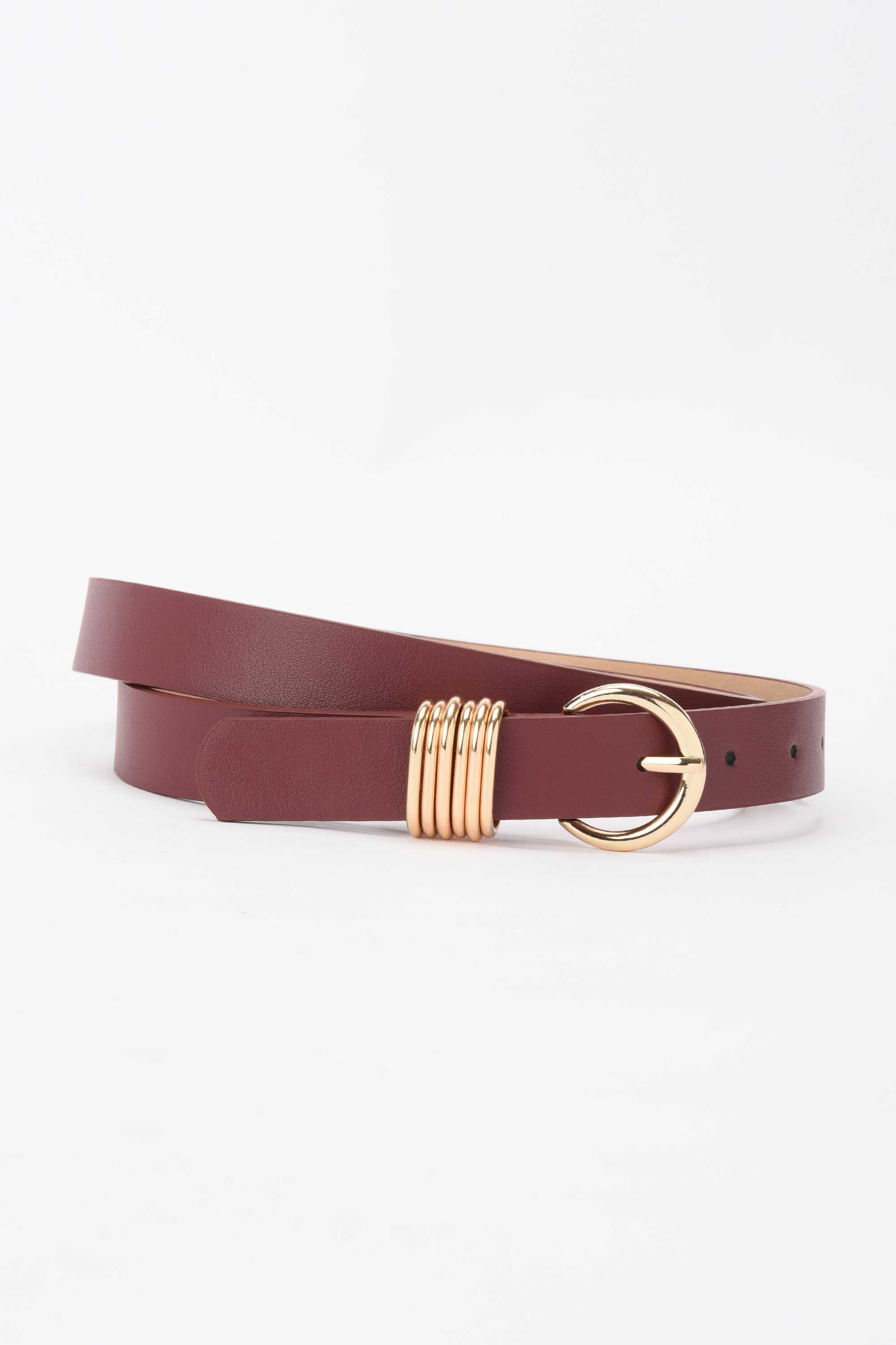 Burgundy Ring Accent Belt belt CIZARO - Cizaro Jeans