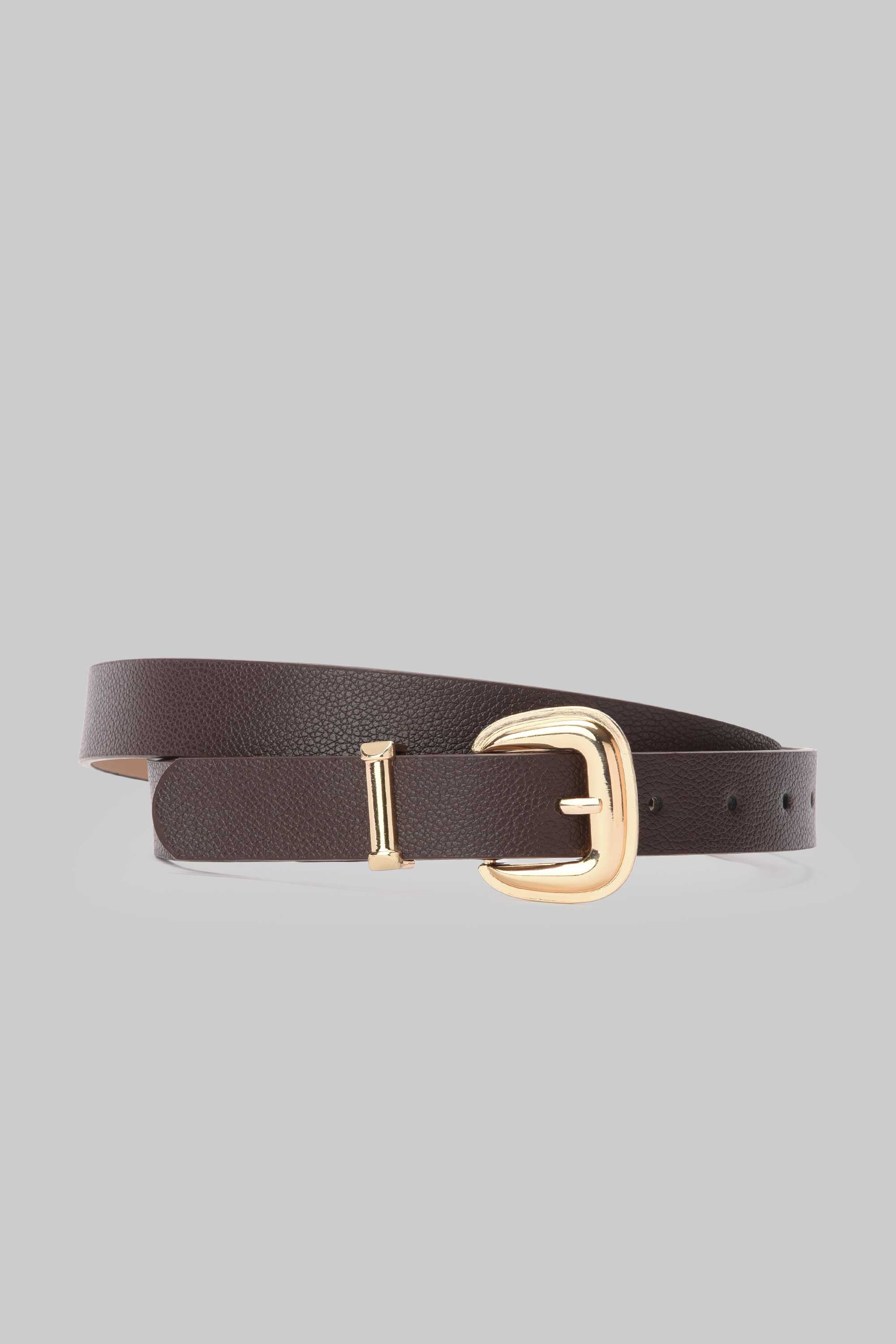 Black Textured Gold Buckle Belt