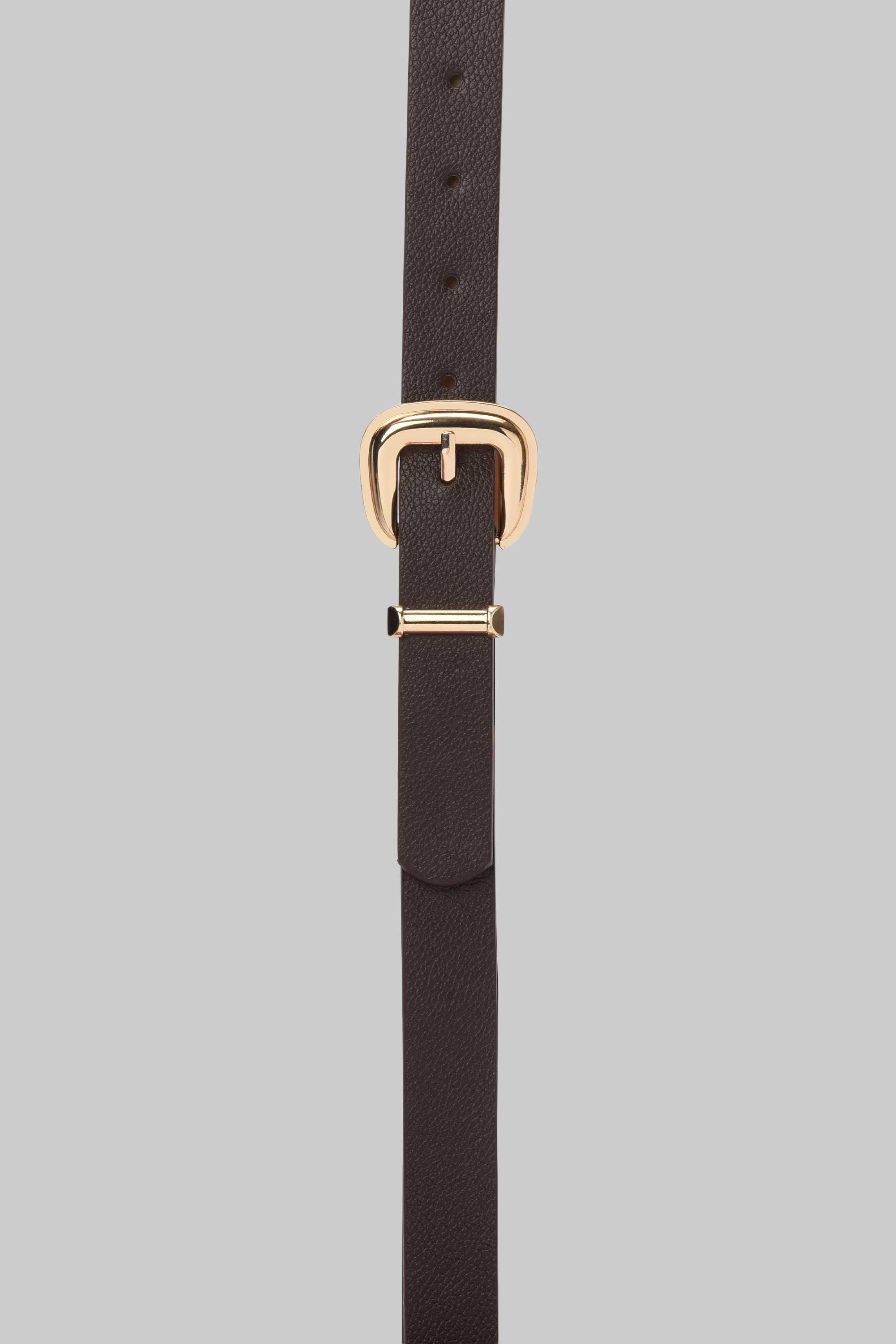 Black Textured Gold Buckle Belt