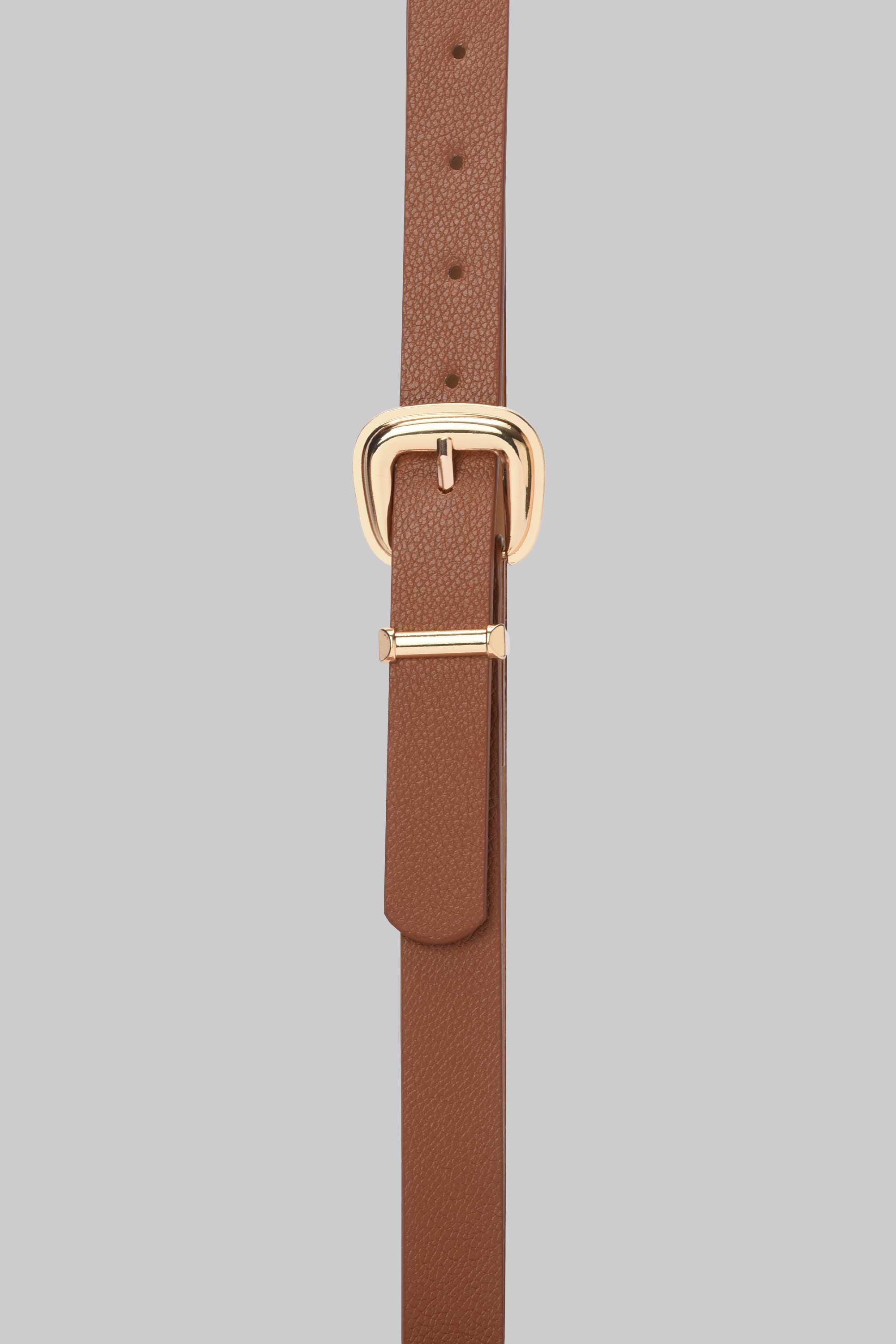 Honey Textured Gold Buckle Belt