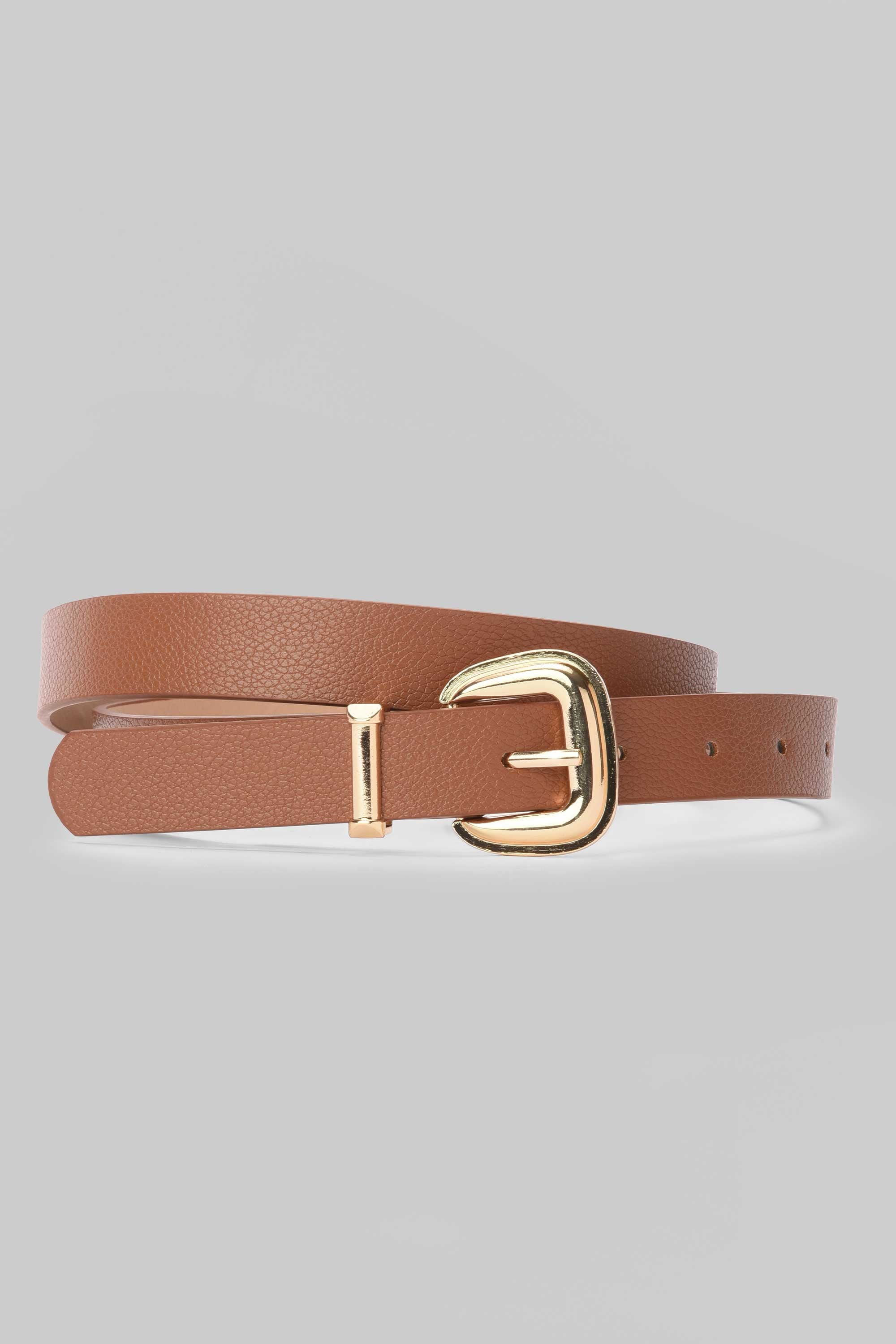 Honey Textured Gold Buckle Belt