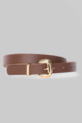 Brown Textured Gold Buckle Belt belt CIZARO - Cizaro Jeans