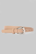 Beige Silver Buckle Slim Belt belt CIZARO - Cizaro Jeans