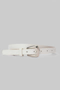 White Silver Buckle Slim Belt belt CIZARO - Cizaro Jeans