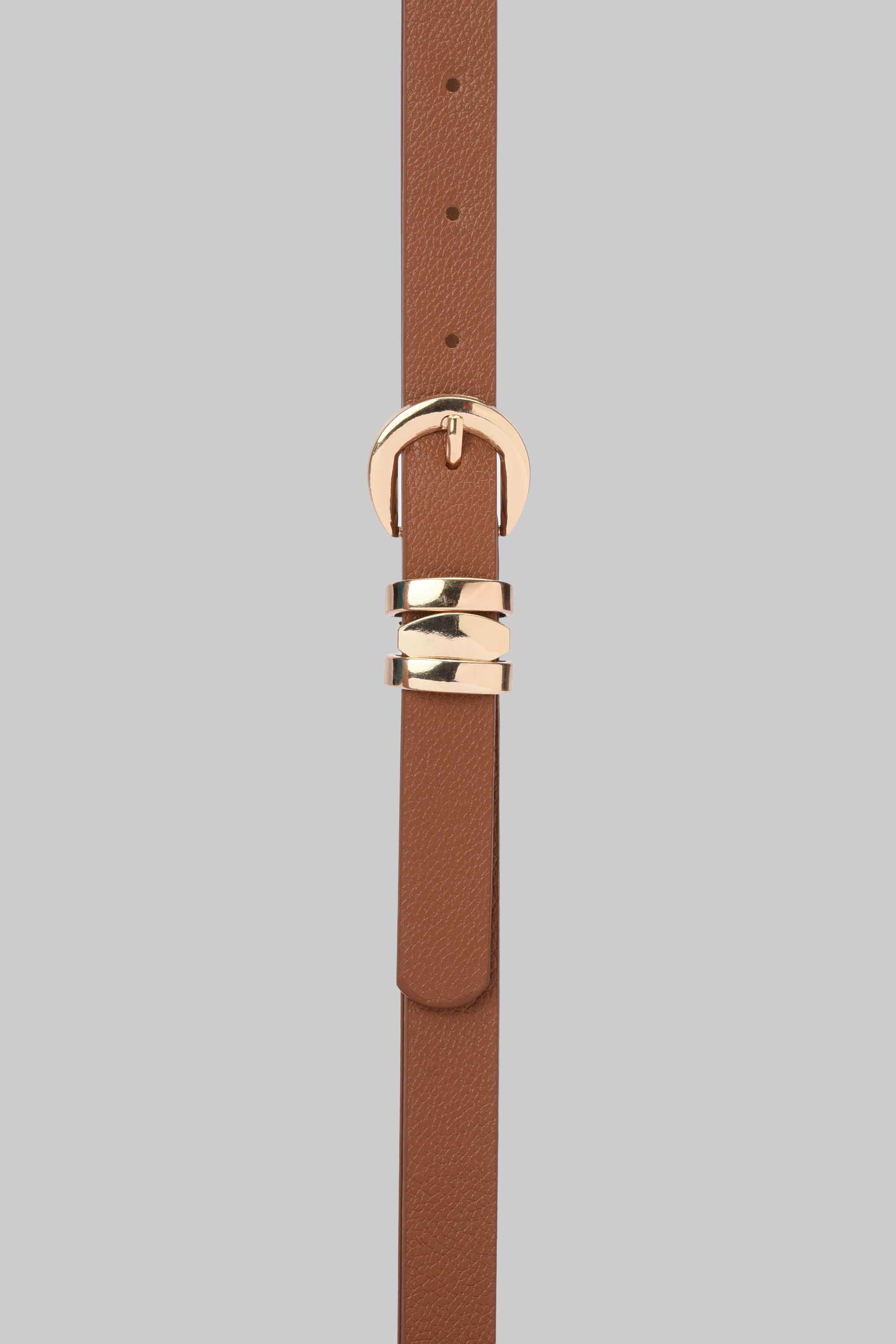 Honey Gold Buckle Skinny Belt Belt CIZARO - Cizaro Jeans