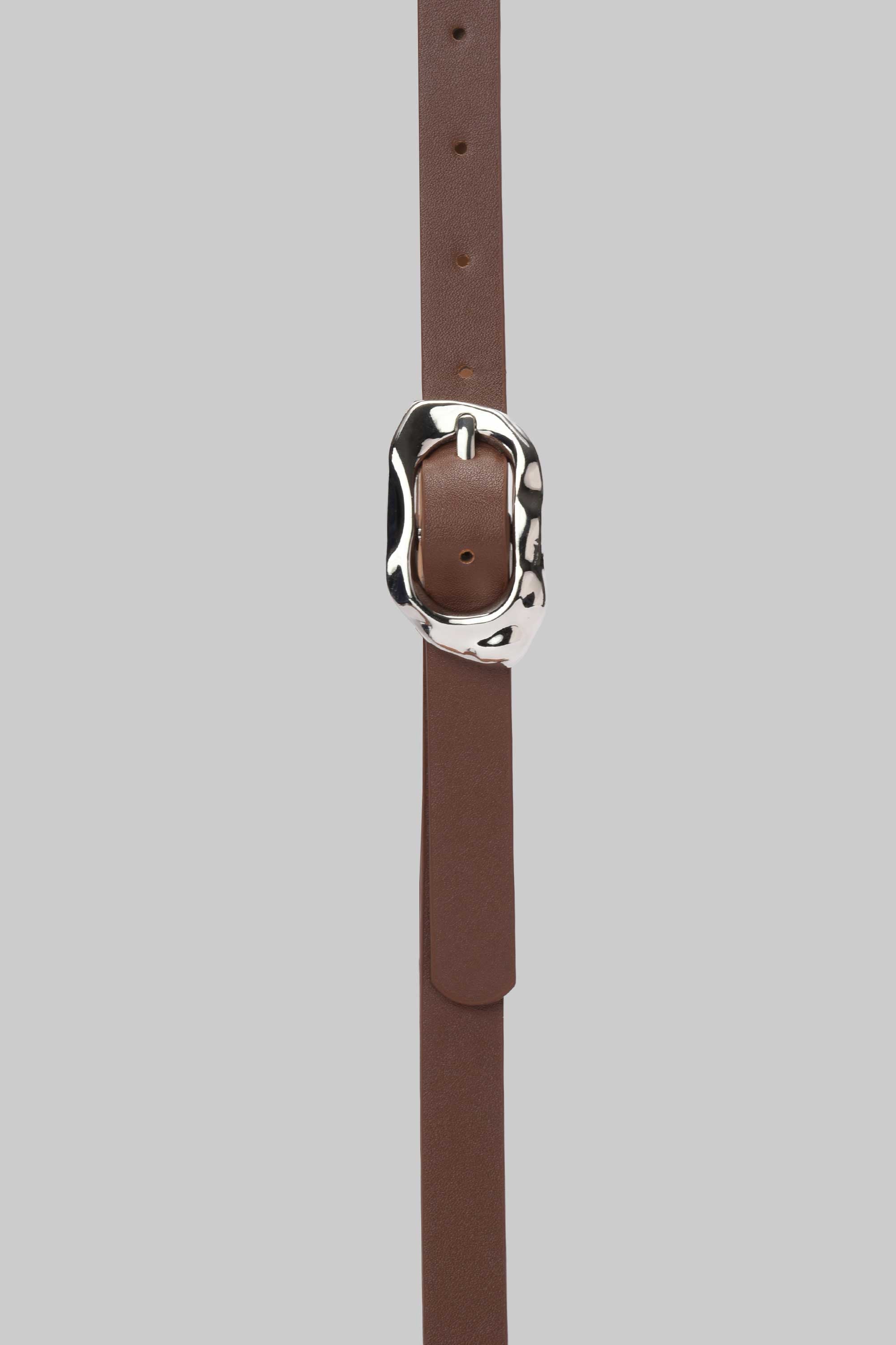 Brown Molten Buckle Belt belt CZBELT - Cizaro Jeans