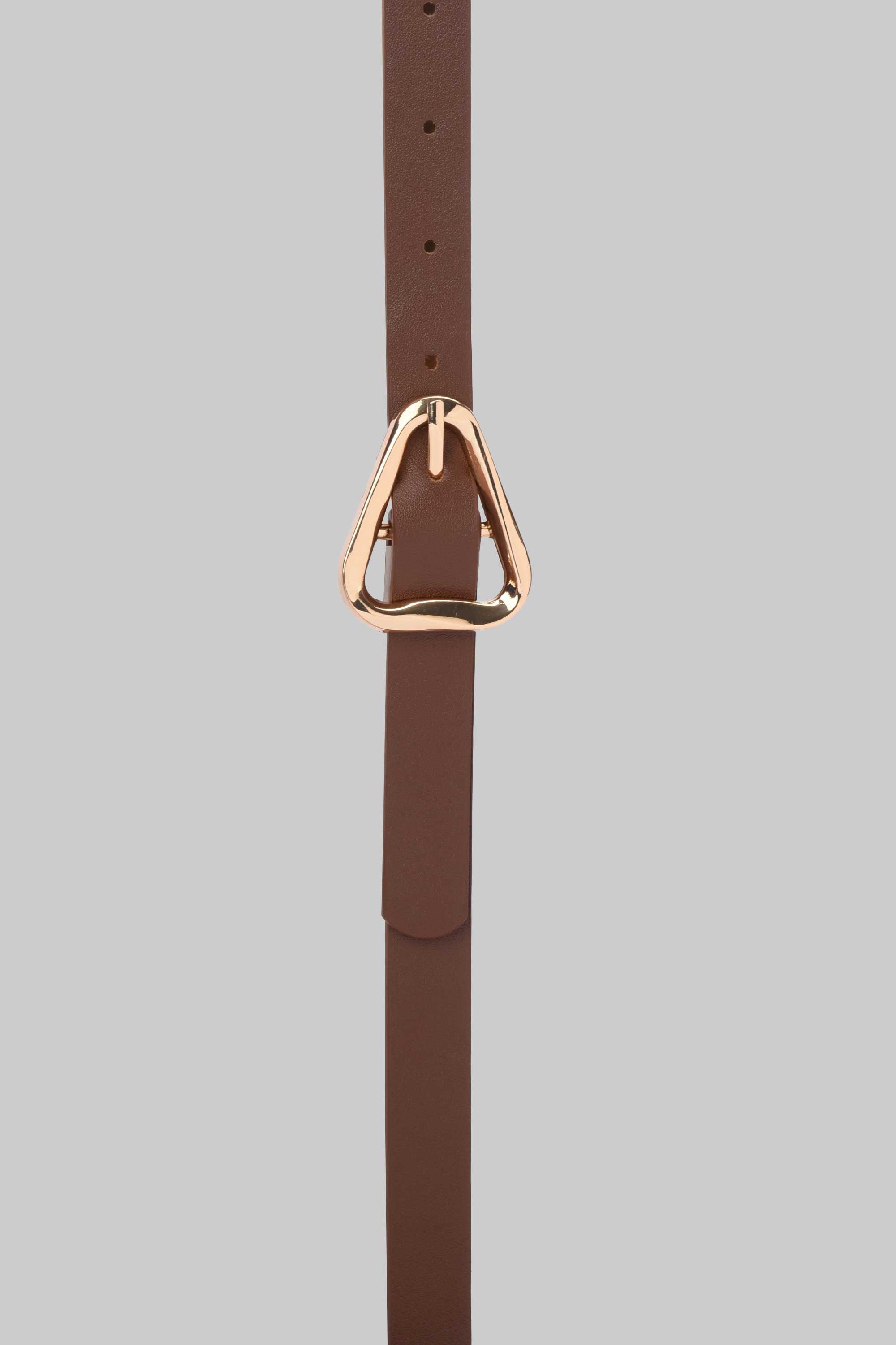Chocolate Geometric Buckle Belt belt CZBELT - Cizaro Jeans