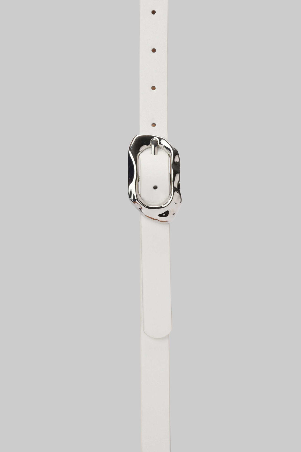 White Molten Buckle Belt