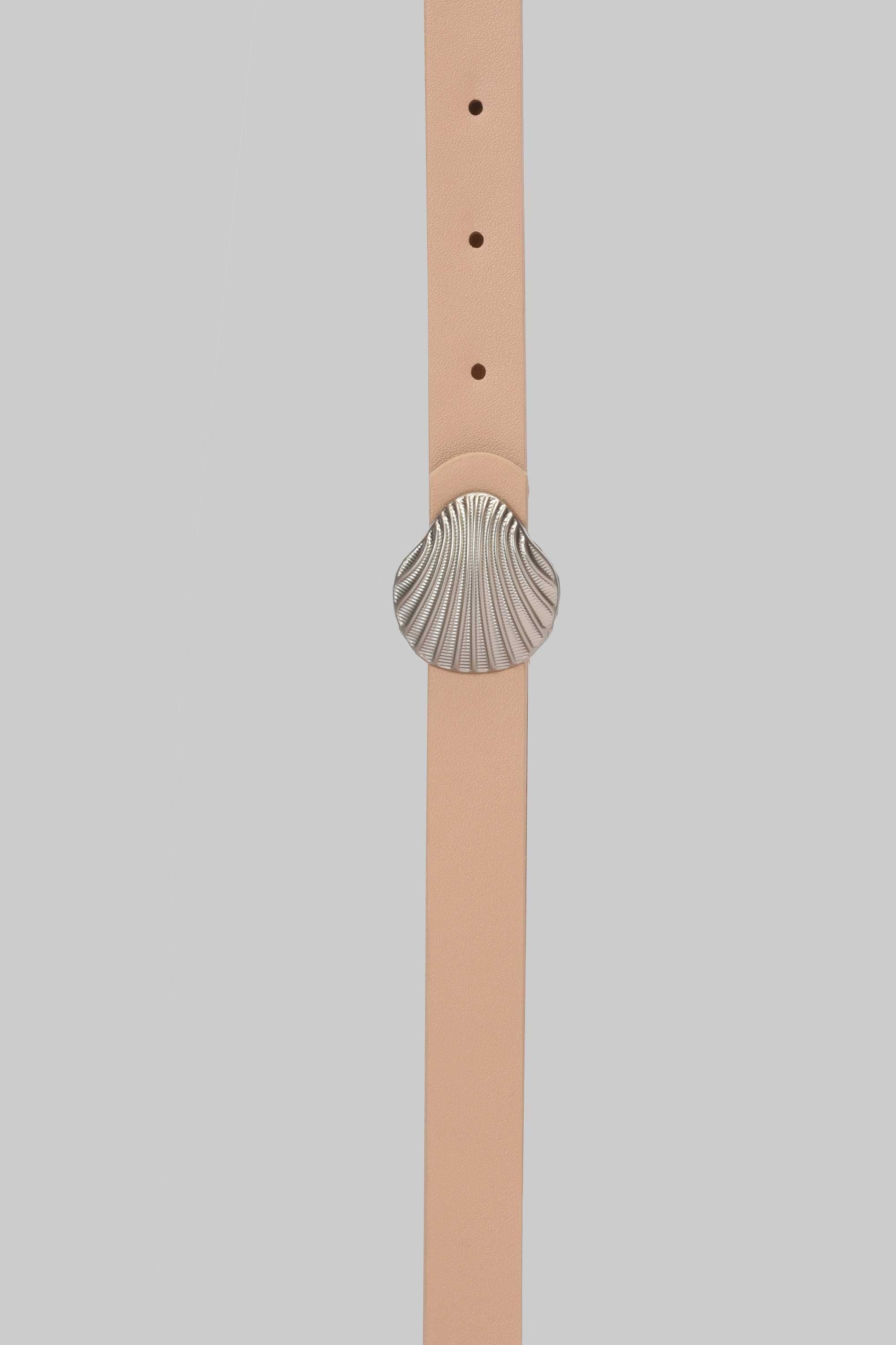 Beige Shell Buckle Belt belt CZBELT - Cizaro Jeans