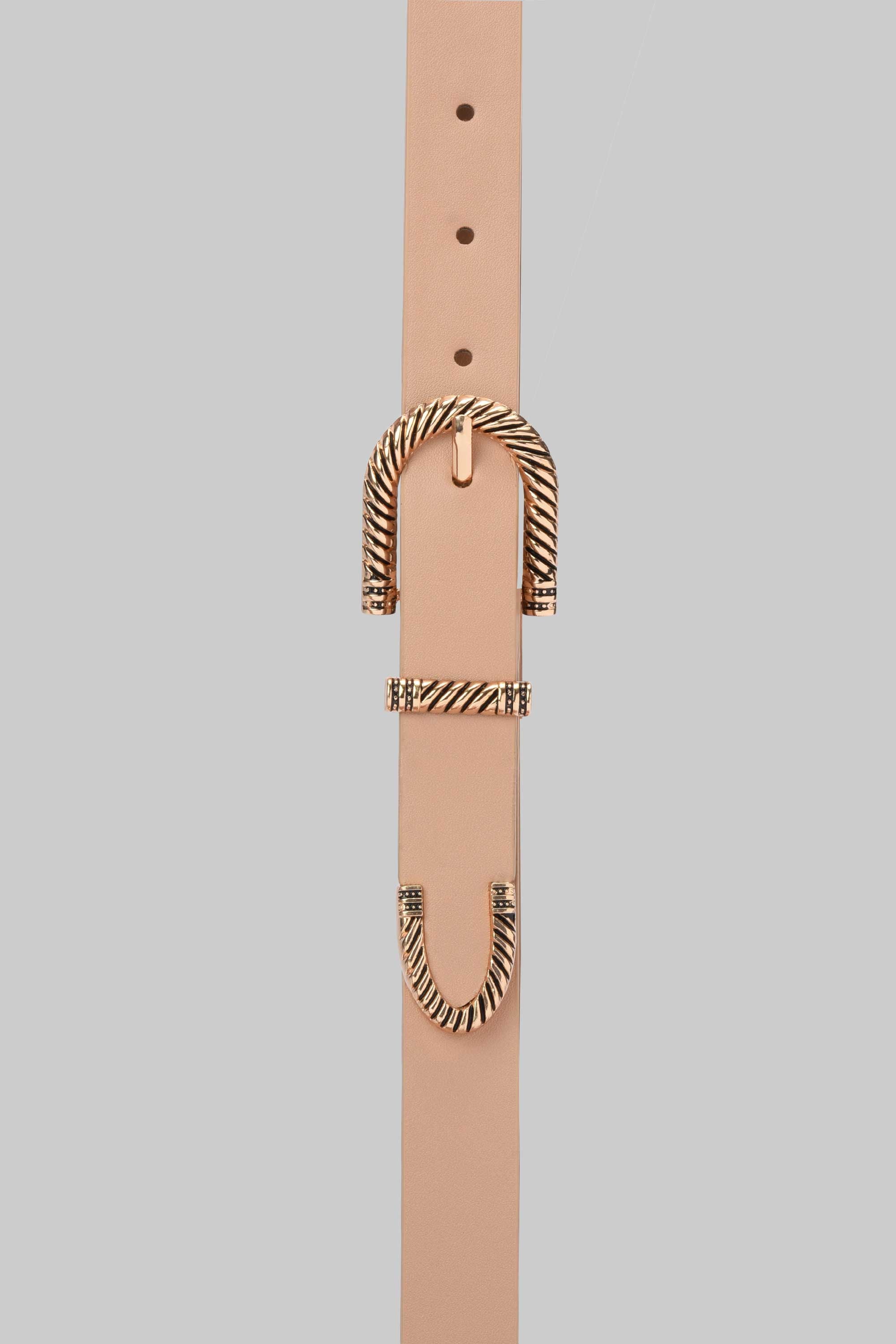 Beige Gold Western Buckle Belt