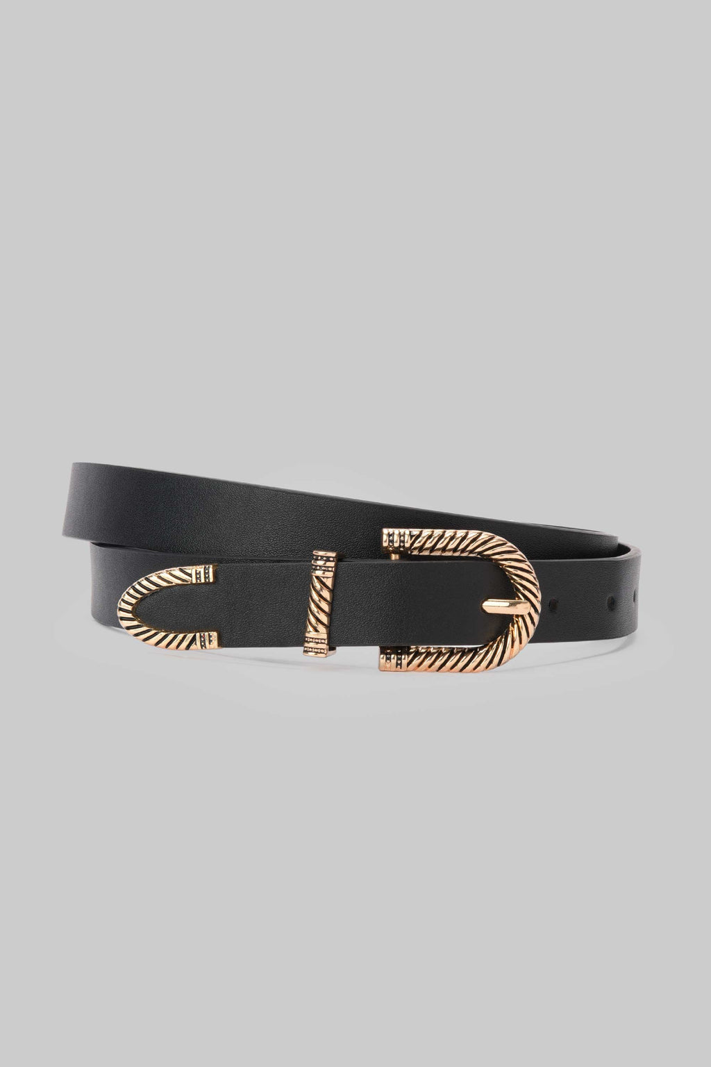 Black Twisted Buckle Belt