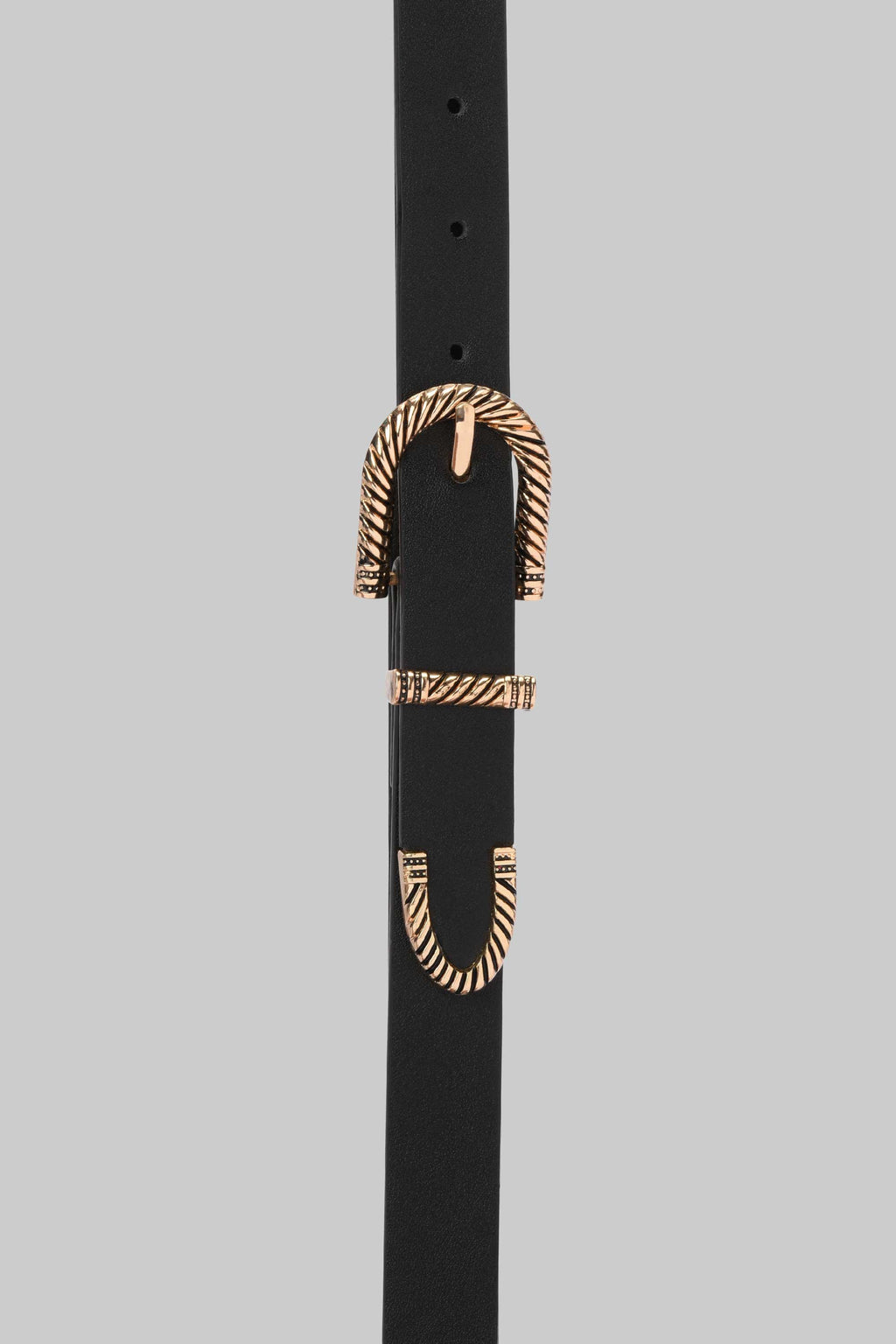 Black Twisted Buckle Belt
