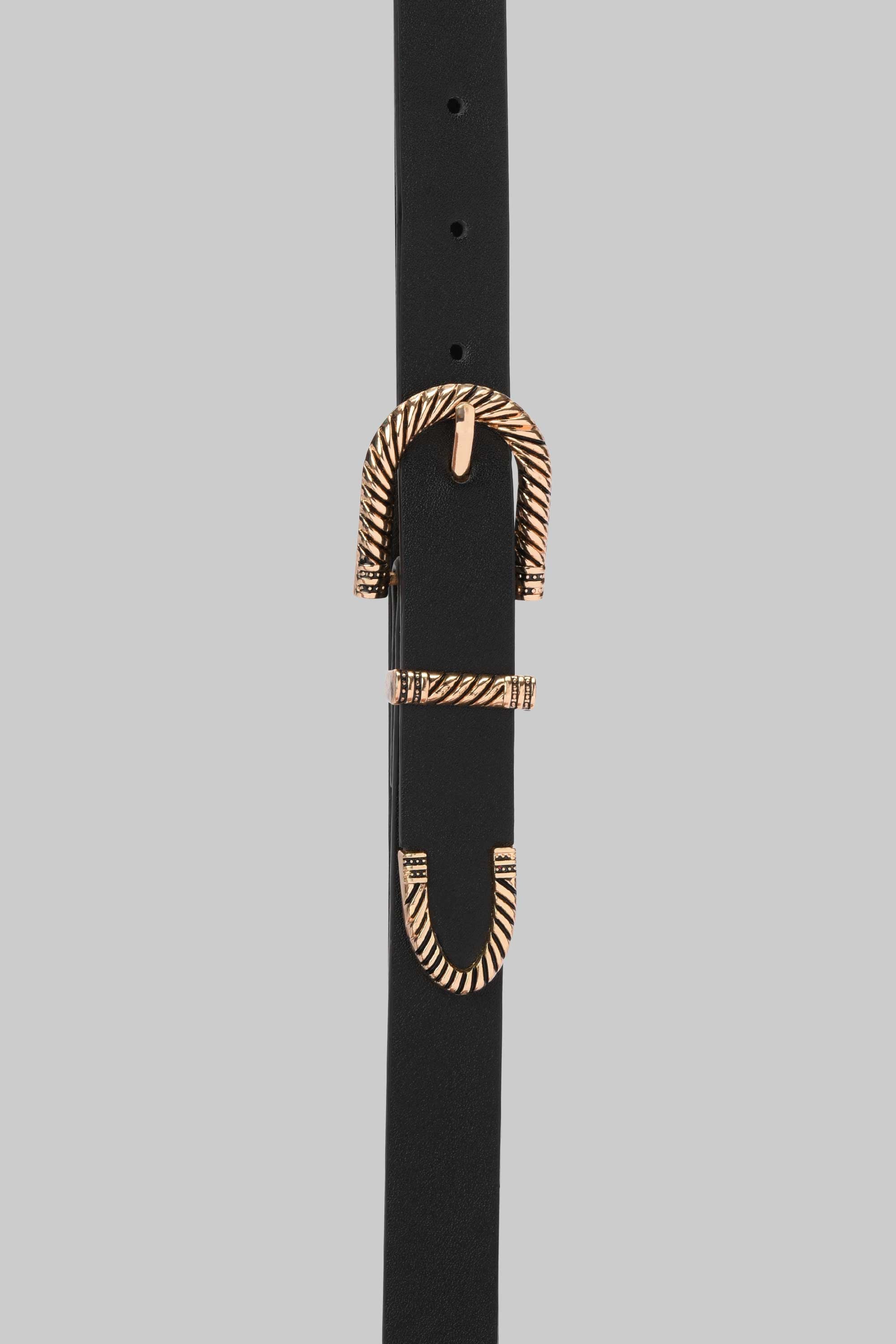 Black Twisted Buckle Belt
