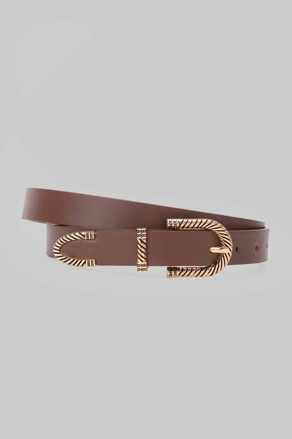 Chocolate Gold Western Buckle Belt