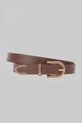 Chocolate Gold Western Buckle Belt