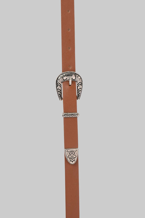 Western Slim Belt – Honey Brown