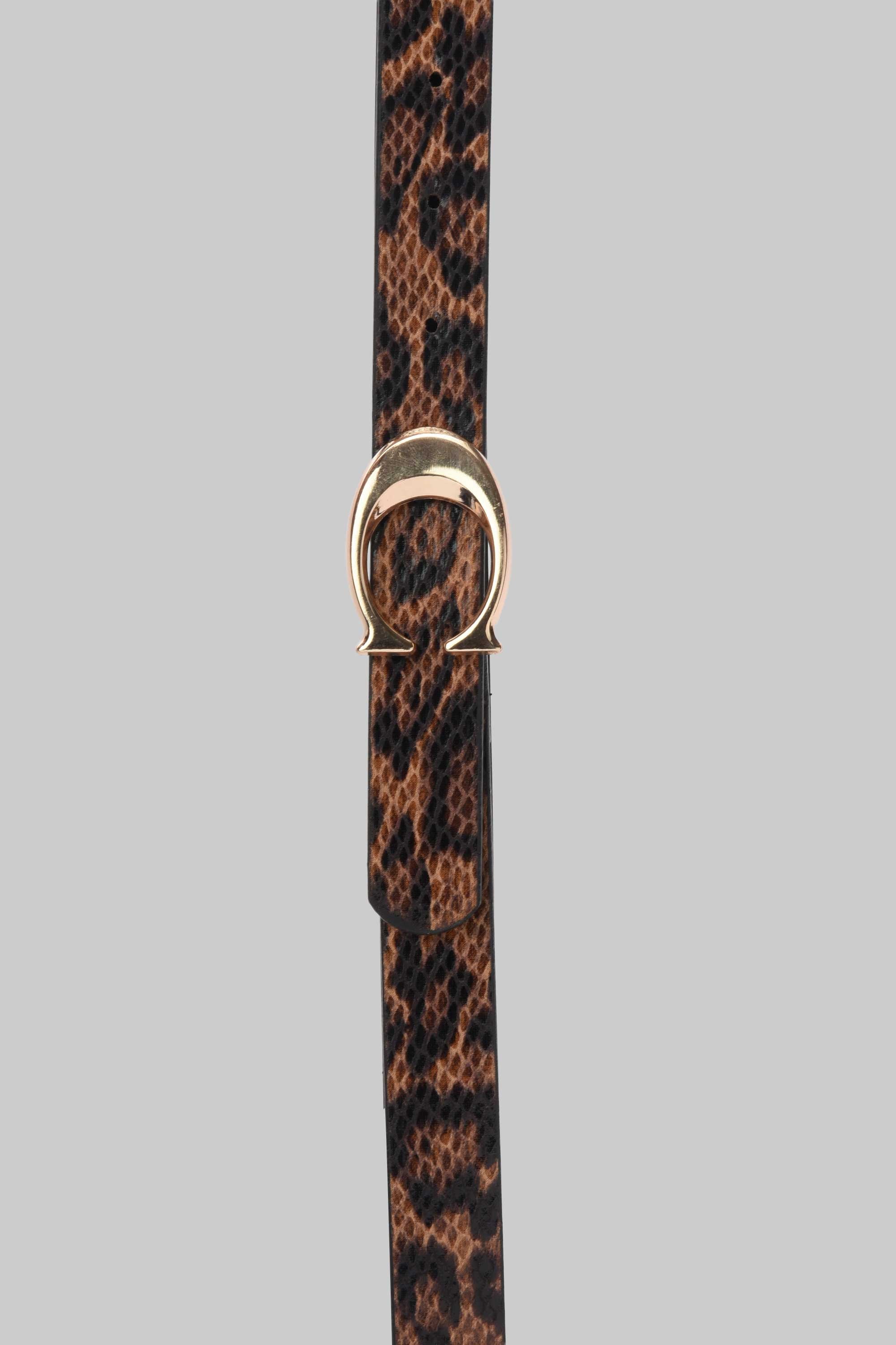 Leopard Print Horseshoe Buckle Belt