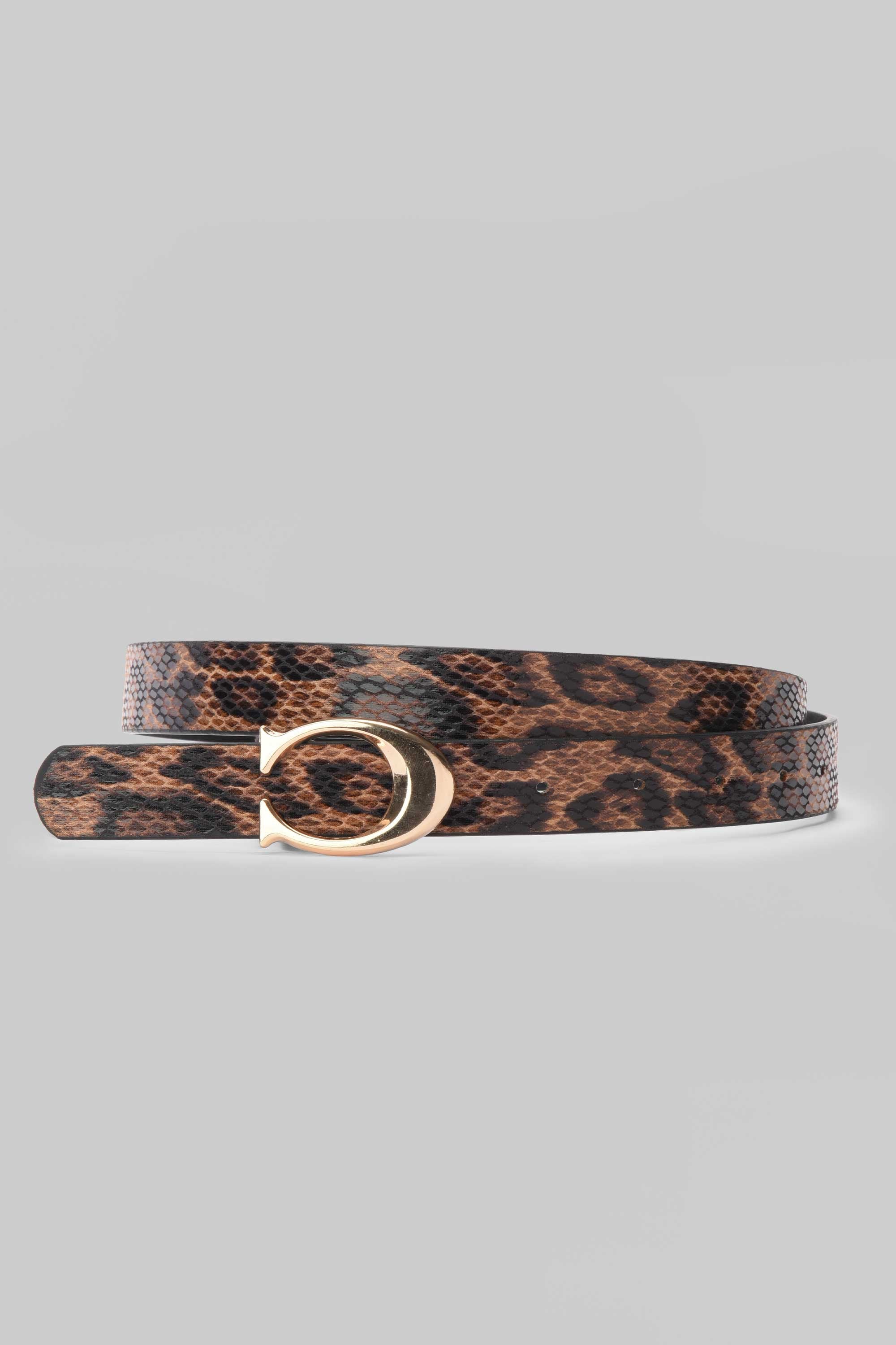 Leopard Print Horseshoe Buckle Belt