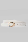 White Horseshoe Buckle Slim Belt belt CIZARO - Cizaro Jeans