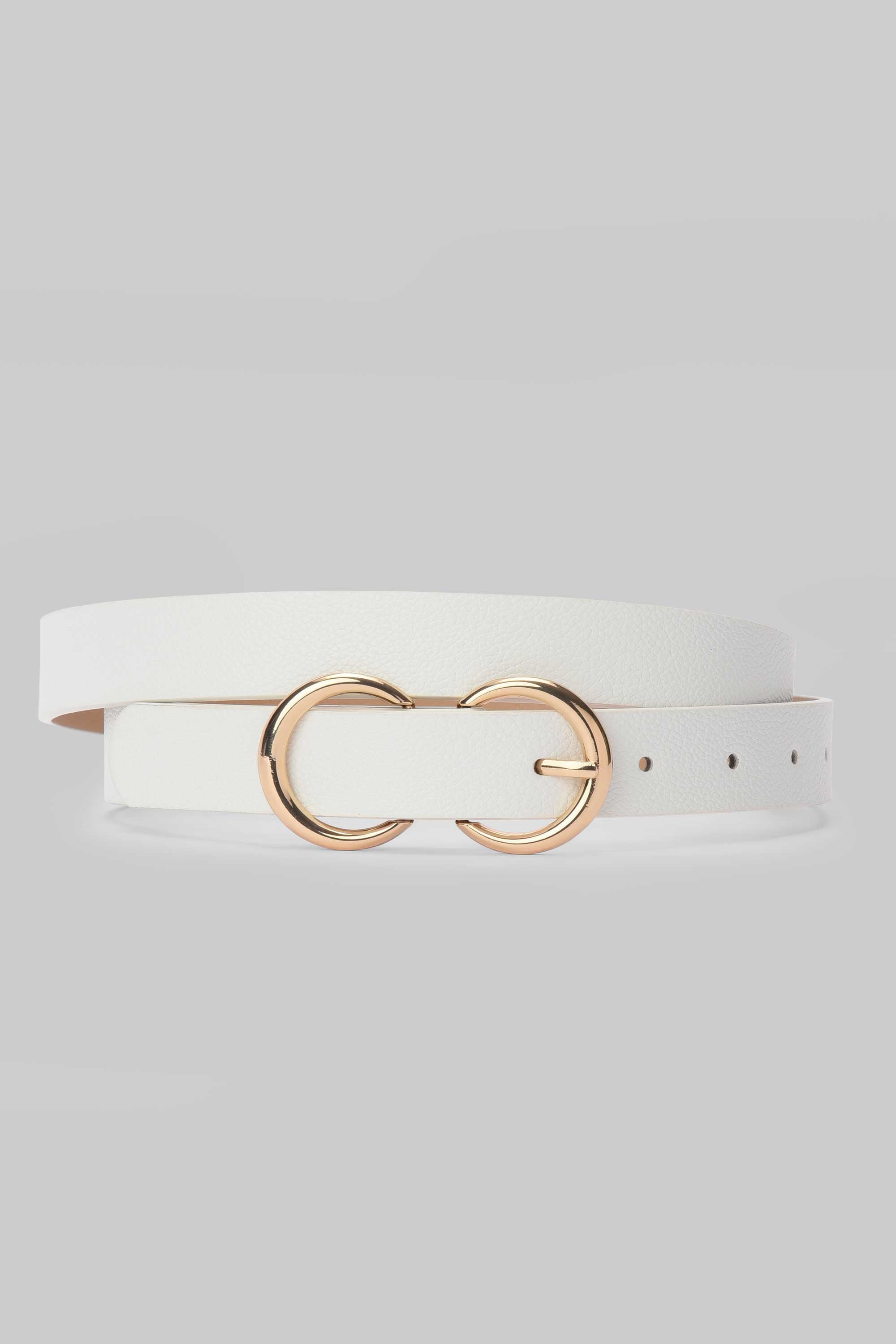 White Double Ring Belt
