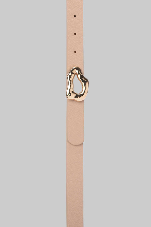 Beige Organic Gold Buckle Belt belt CIZARO - Cizaro Jeans