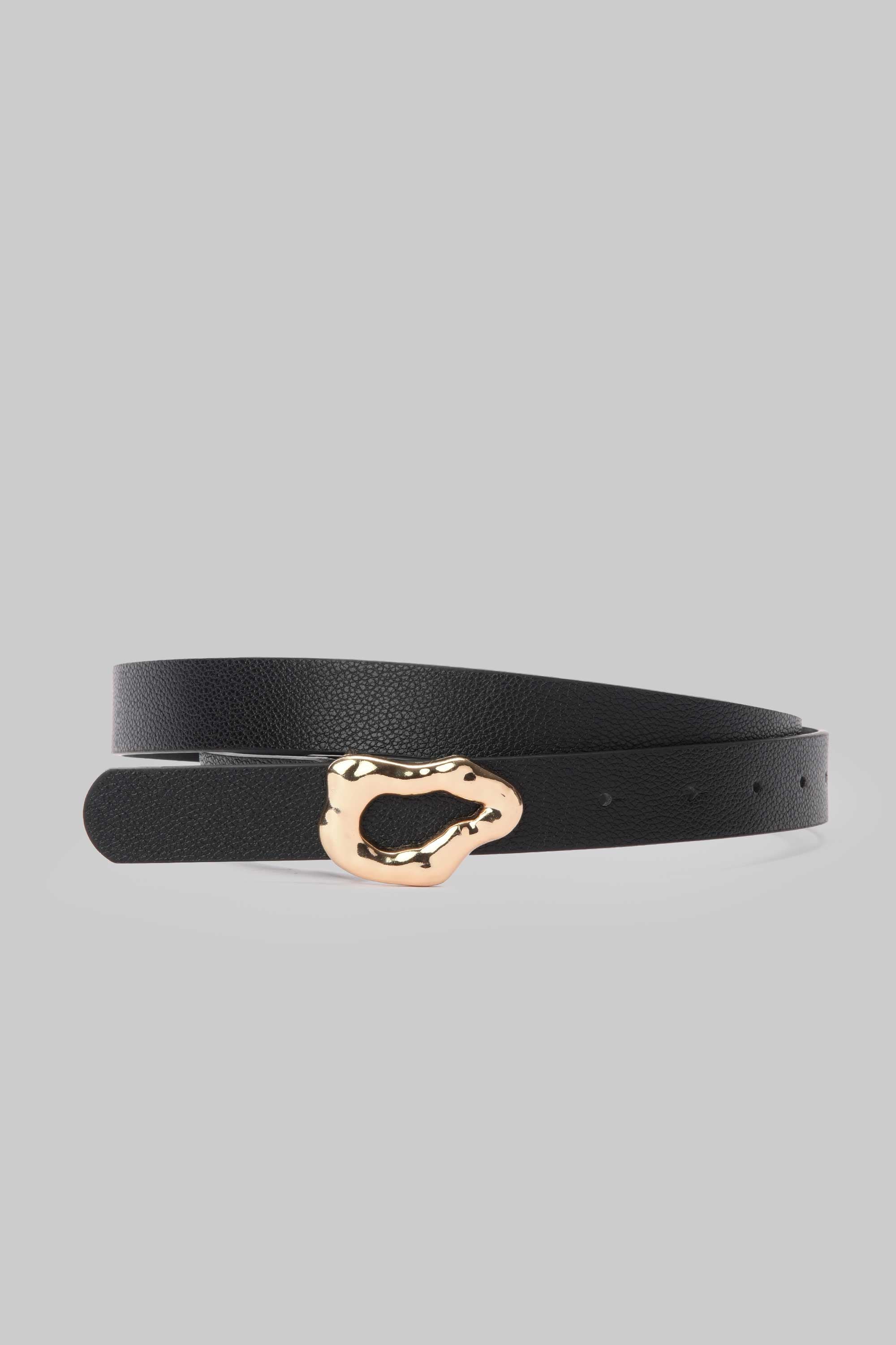 Black Organic Gold Buckle Belt