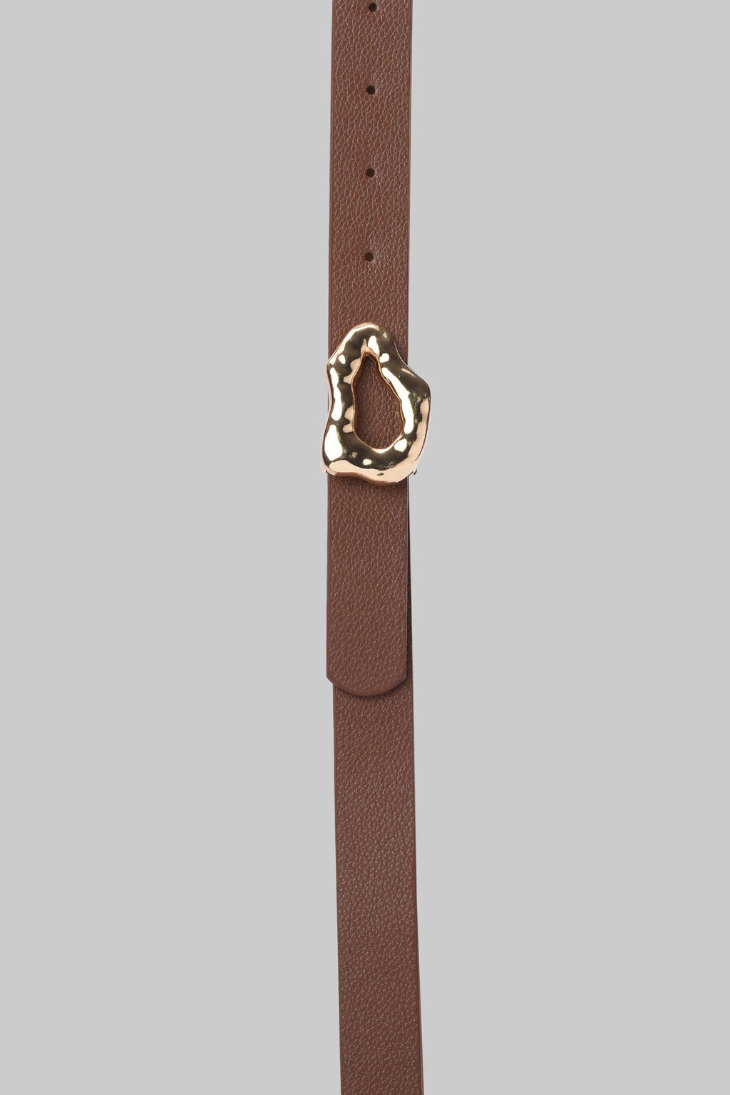Brown Organic Gold Buckle Belt