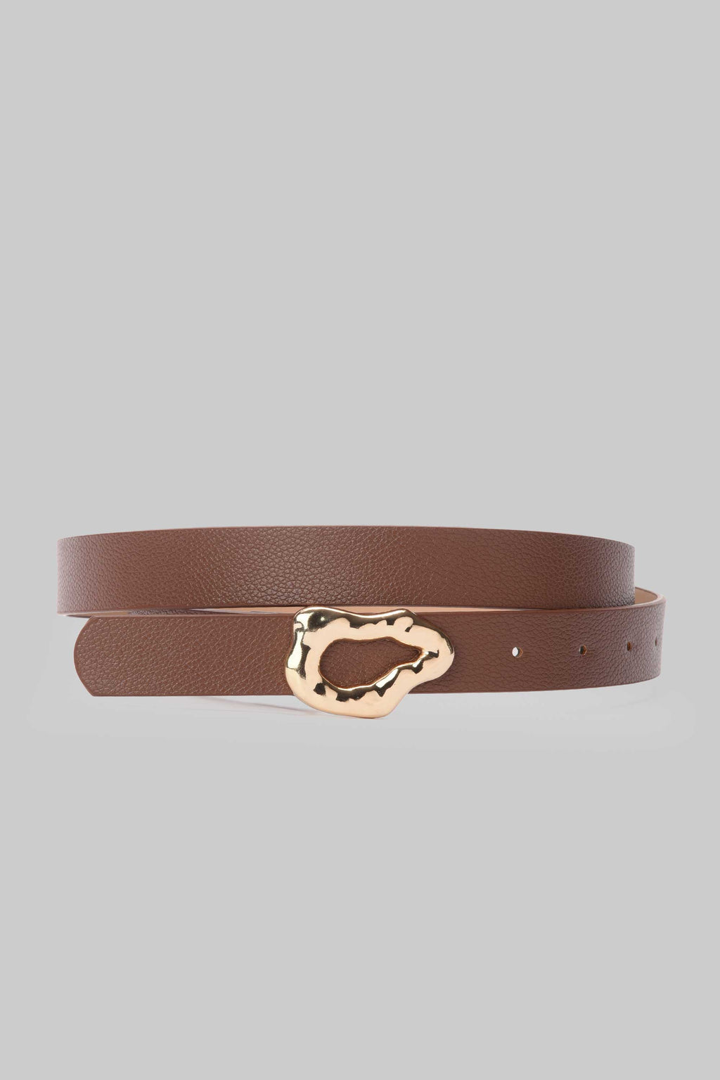 Brown Organic Gold Buckle Belt