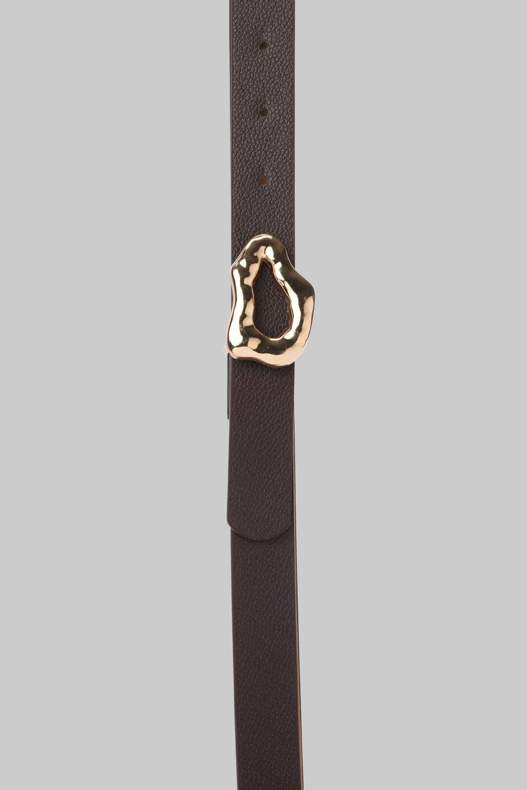 Chocolate Organic Gold Buckle Belt