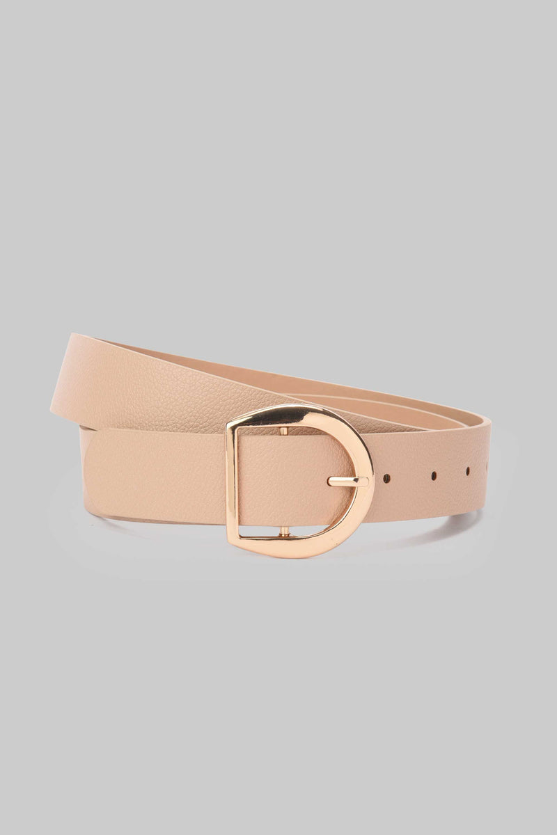 Beige D Buckle Belt belt CZBELT - Cizaro Jeans