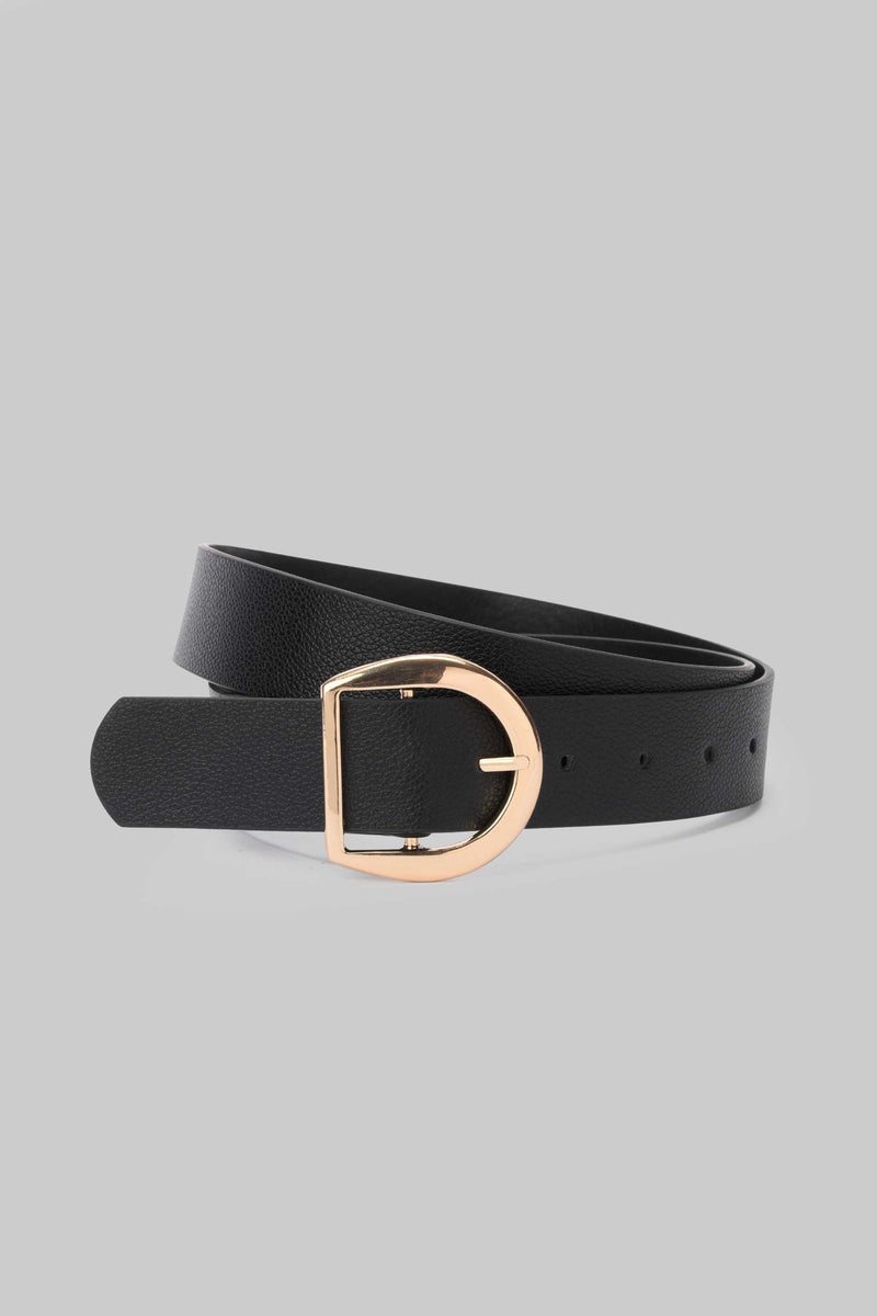 Black D Buckle Belt belt CZBELT - Cizaro Jeans