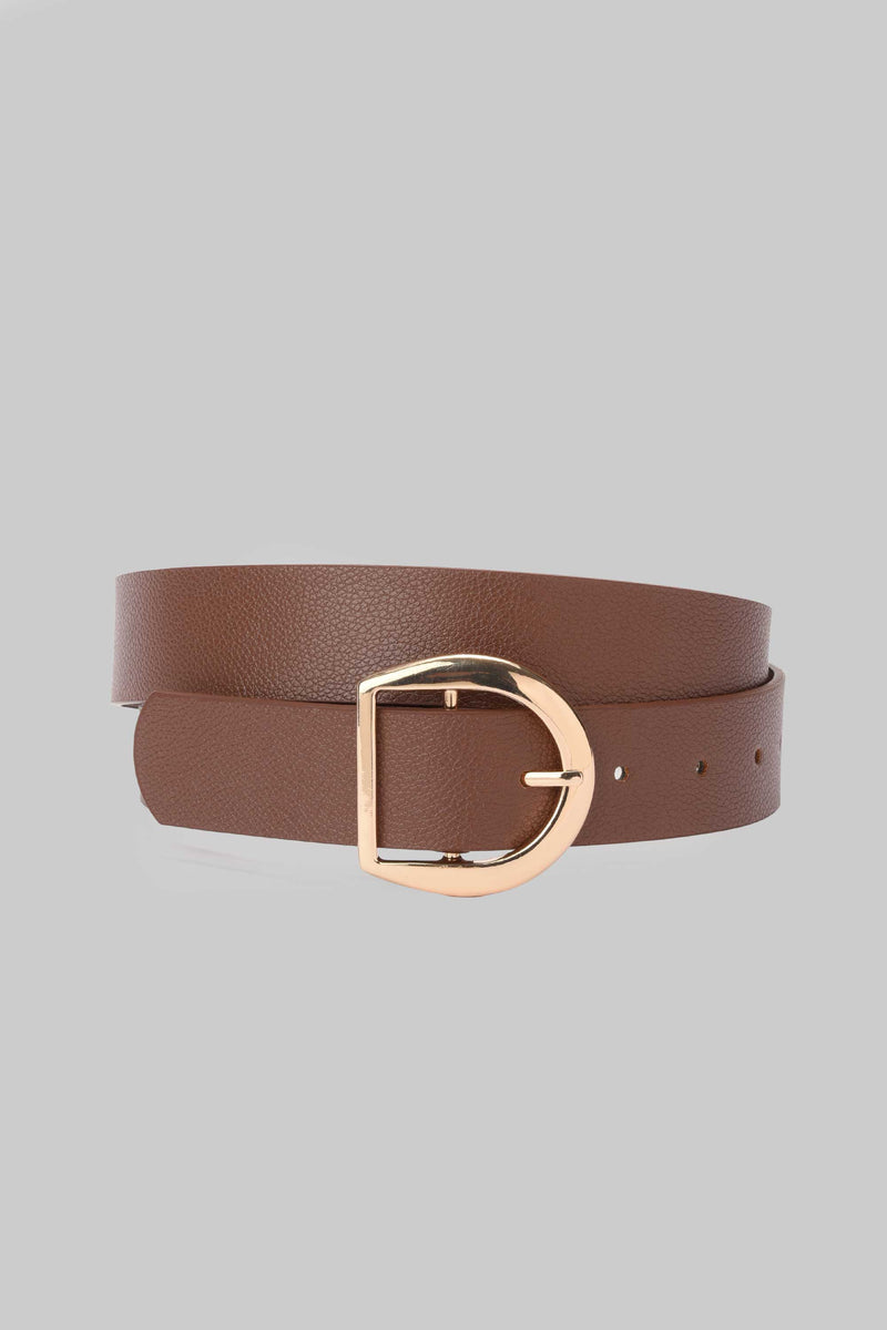 Brown D Buckle Belt belt CZBELT - Cizaro Jeans