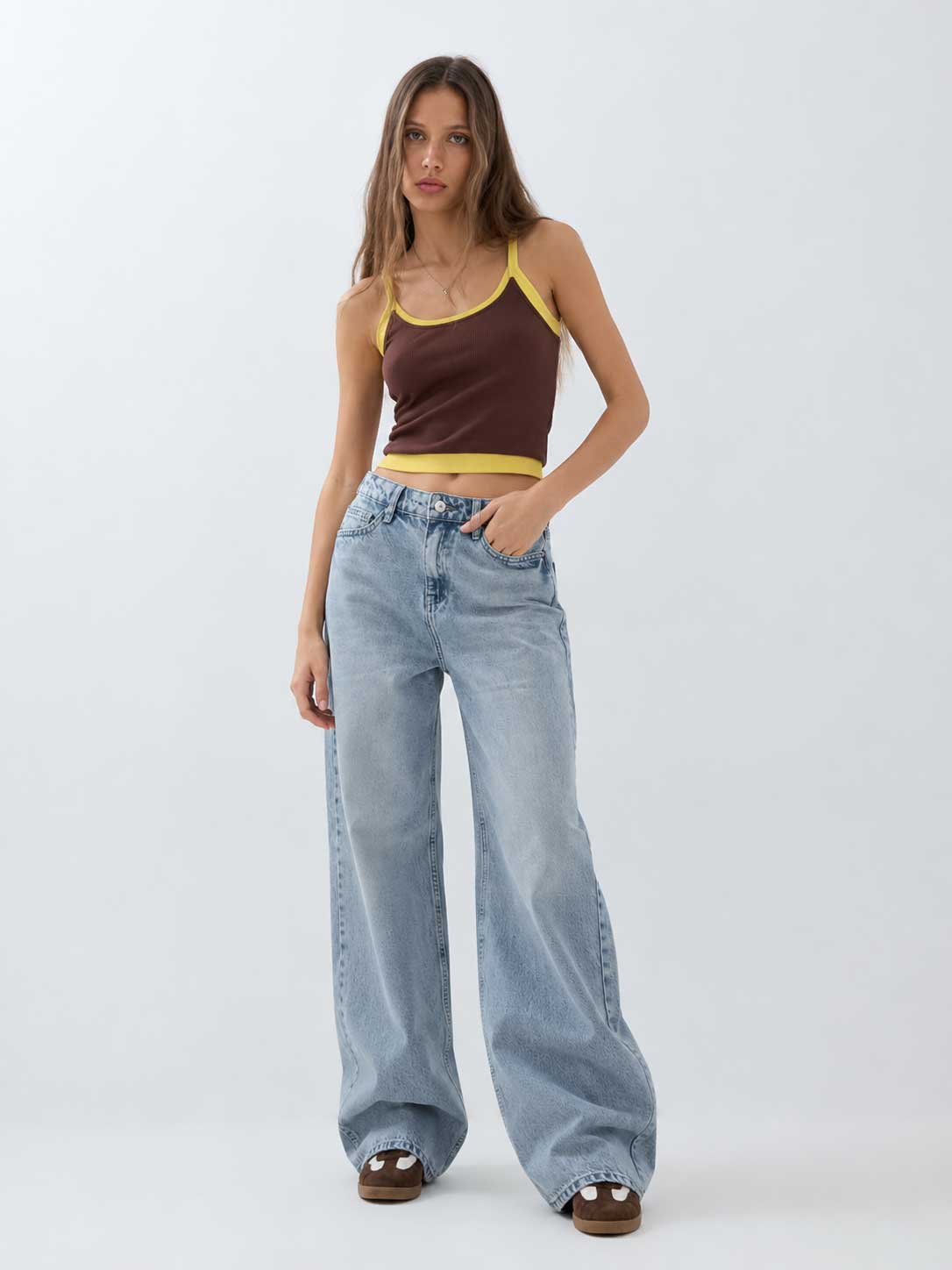 Baggy – High-Waist Flex Waist Light Acid Blue Jeans