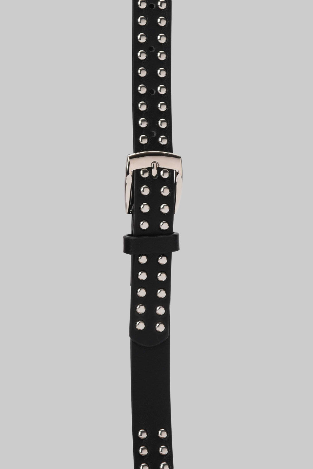 Black Studded Silver Buckle Belt