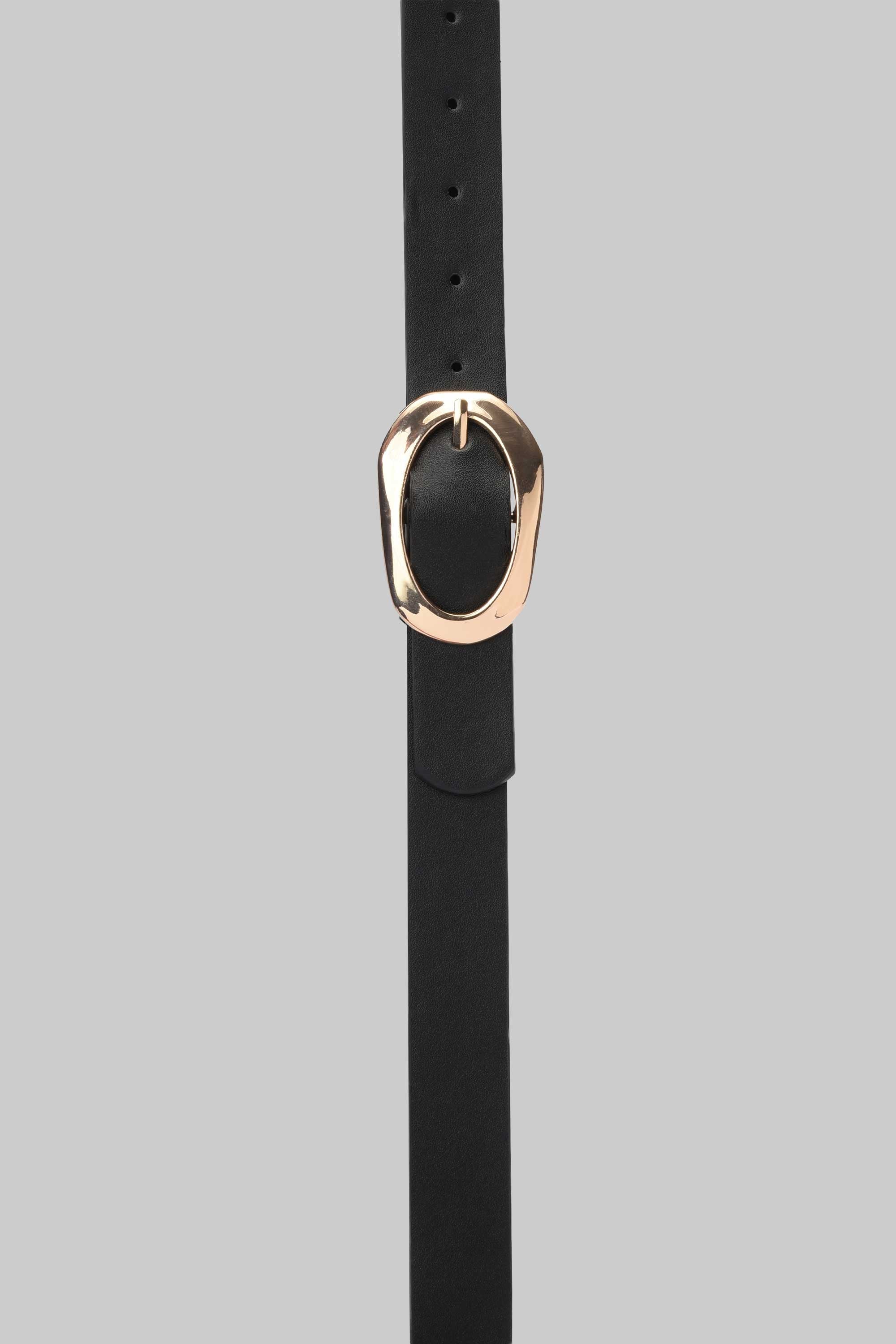 Black Classic Silver Buckle Belt belt CZBELT - Cizaro Jeans