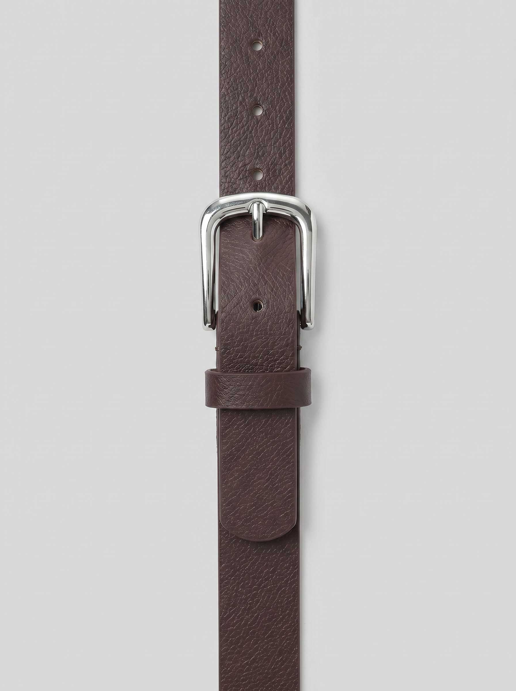 Chocolate Classic Silver Buckle Belt belt CZBELT - Cizaro Jeans